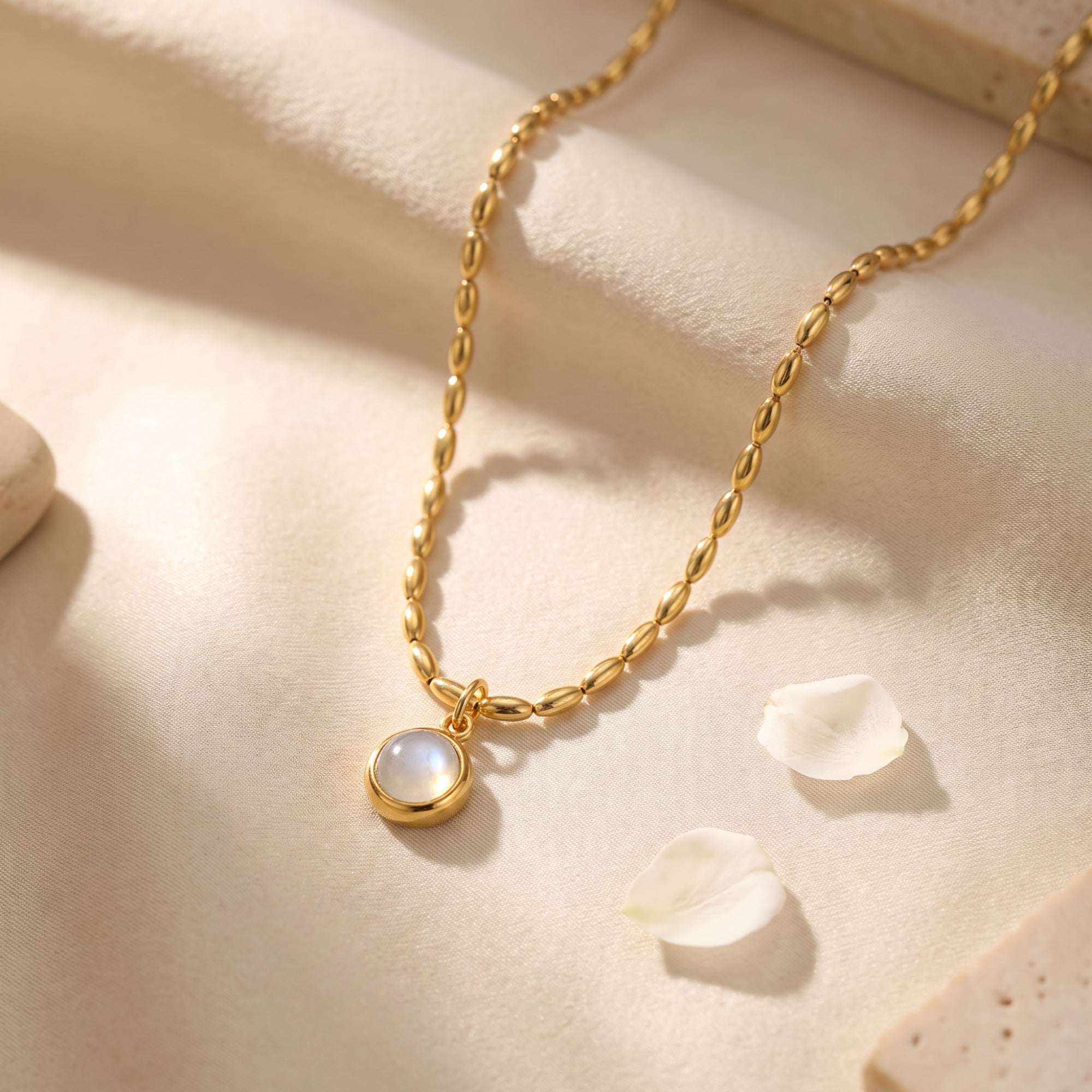 The Beaded Bezel Pendant Necklace