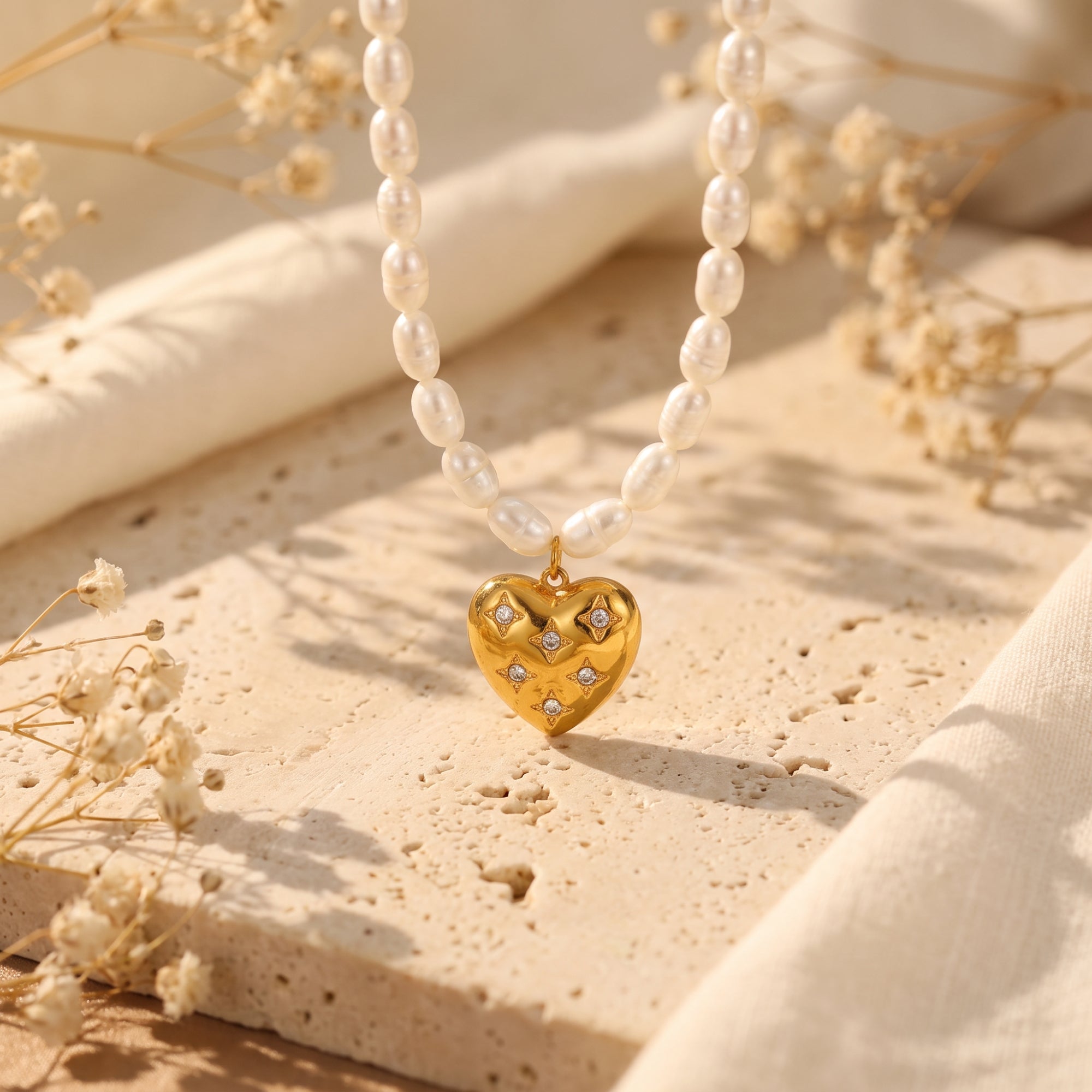 The Celestial Heart Pearl Necklace