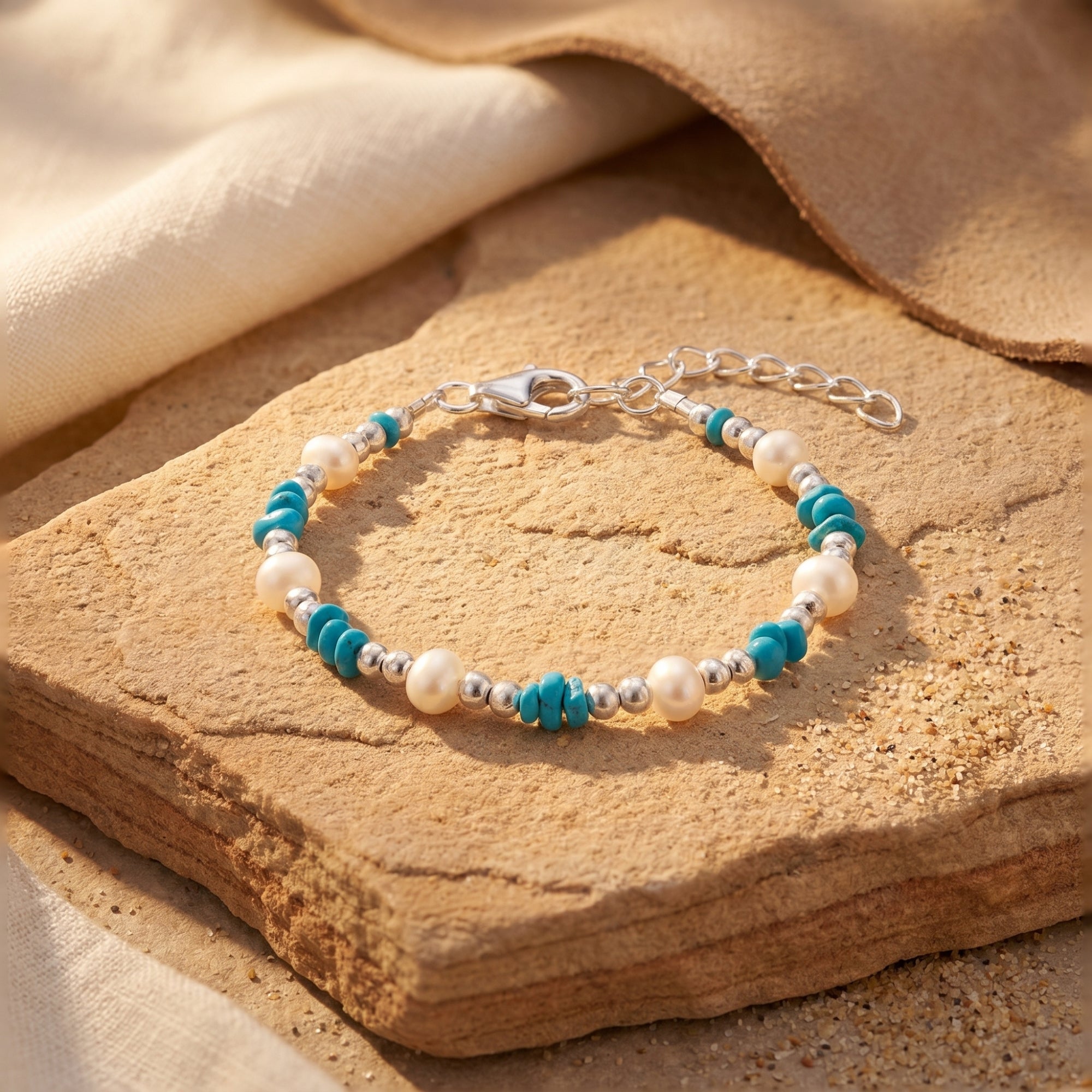 The Flagstaff Turquoise and Pearl Bracelet