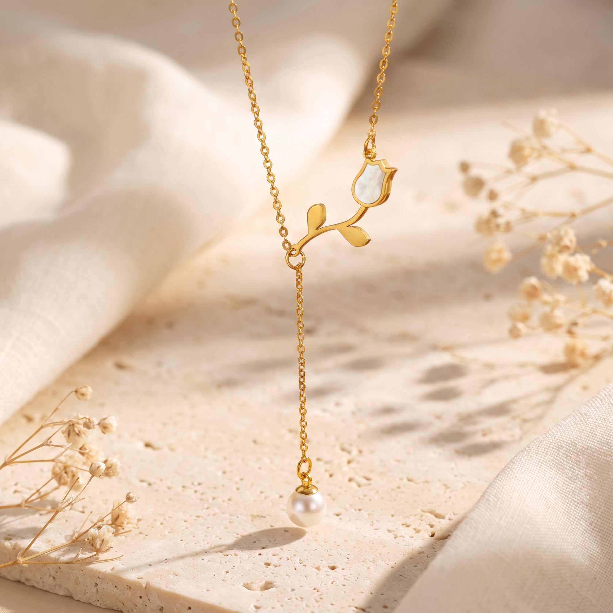 Die Tulpen-Lariat-Halskette