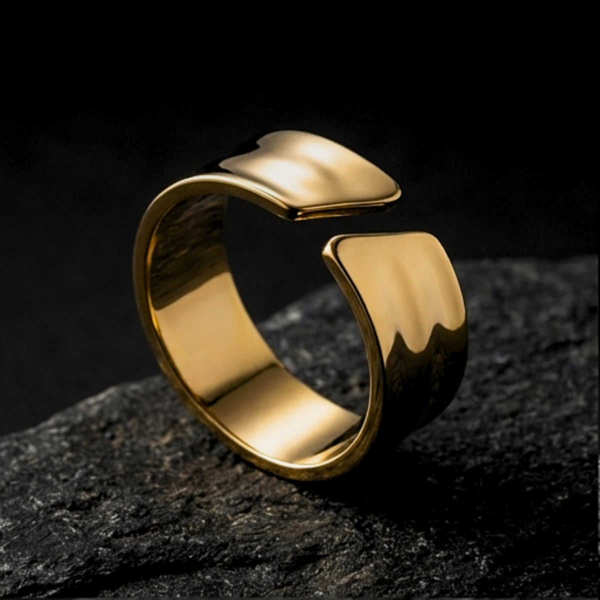 Gold Ring for Men - Swiss Watchmaker Steel, Waterproof, Guaranteed ...