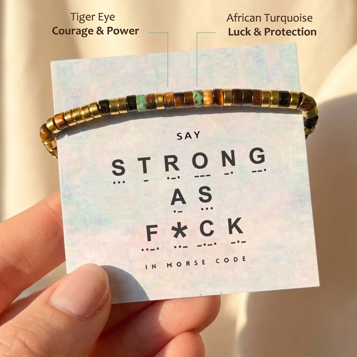 The Tiger Eye Morse Code Bracelet