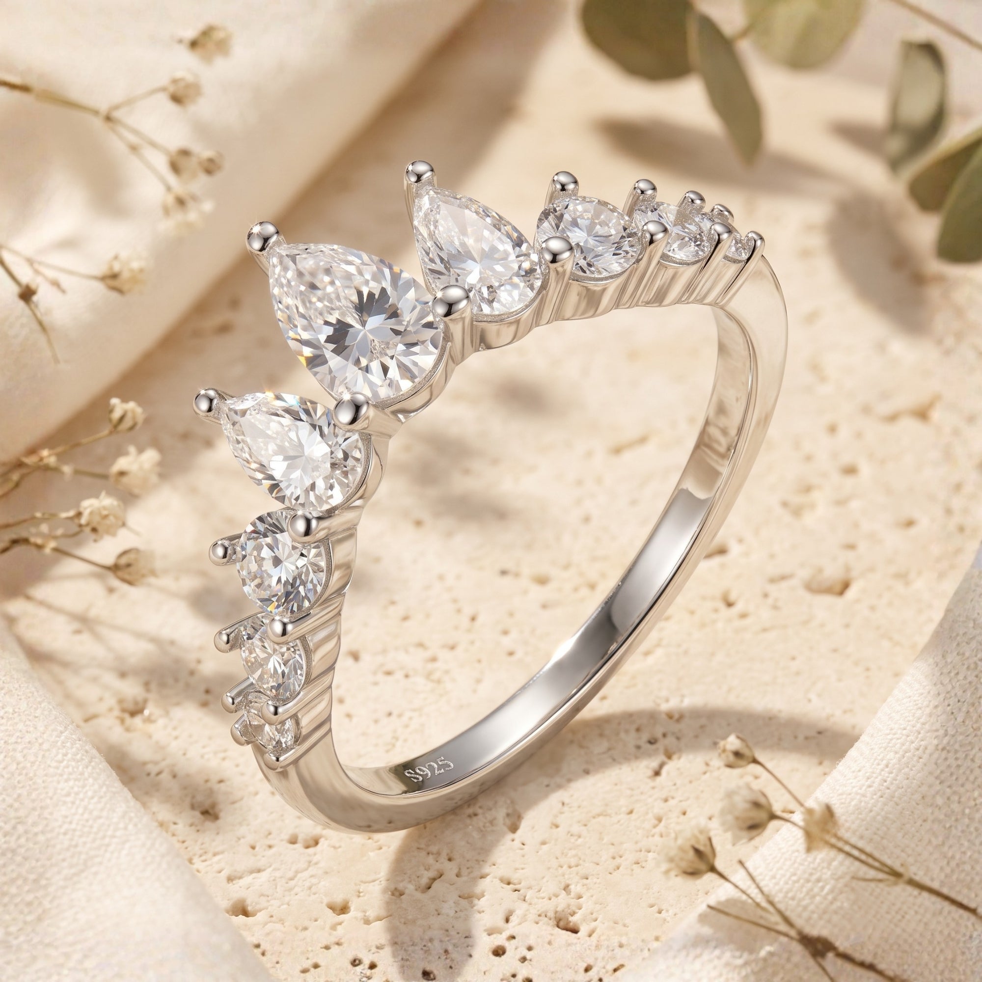 The Pear Tiara Ring