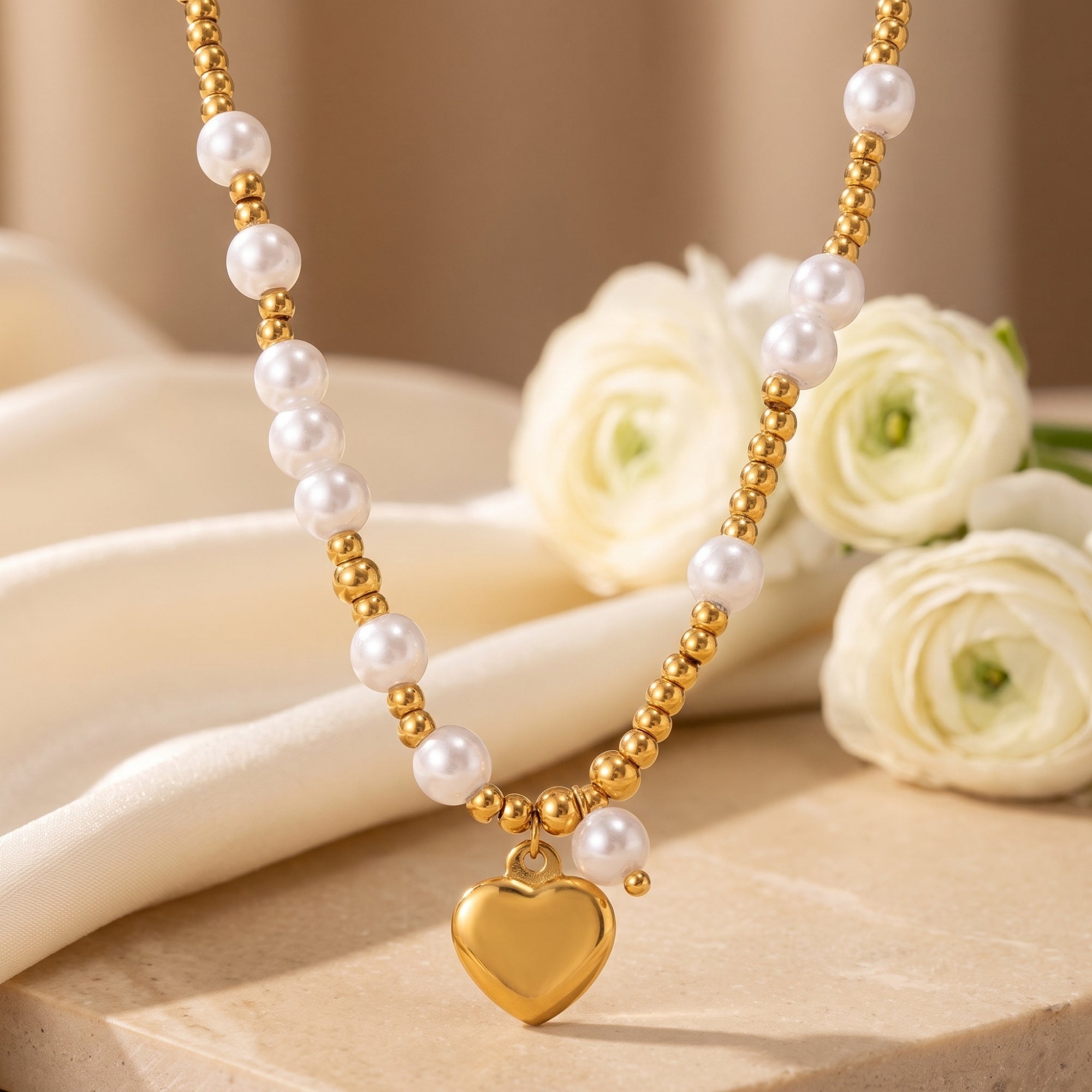 The Pearl Heart Pendant Necklace