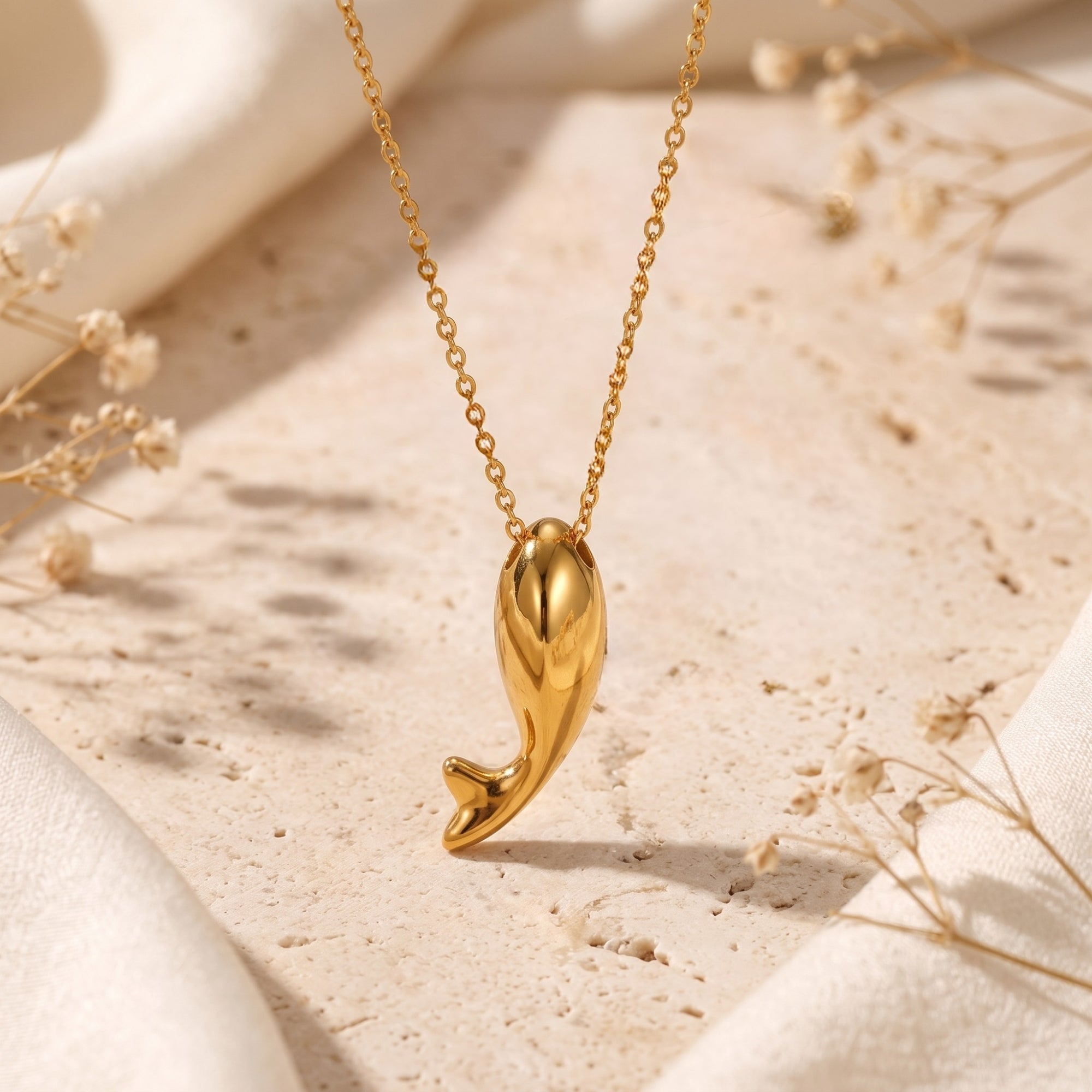 The Dolphin Tail Pendant Necklace