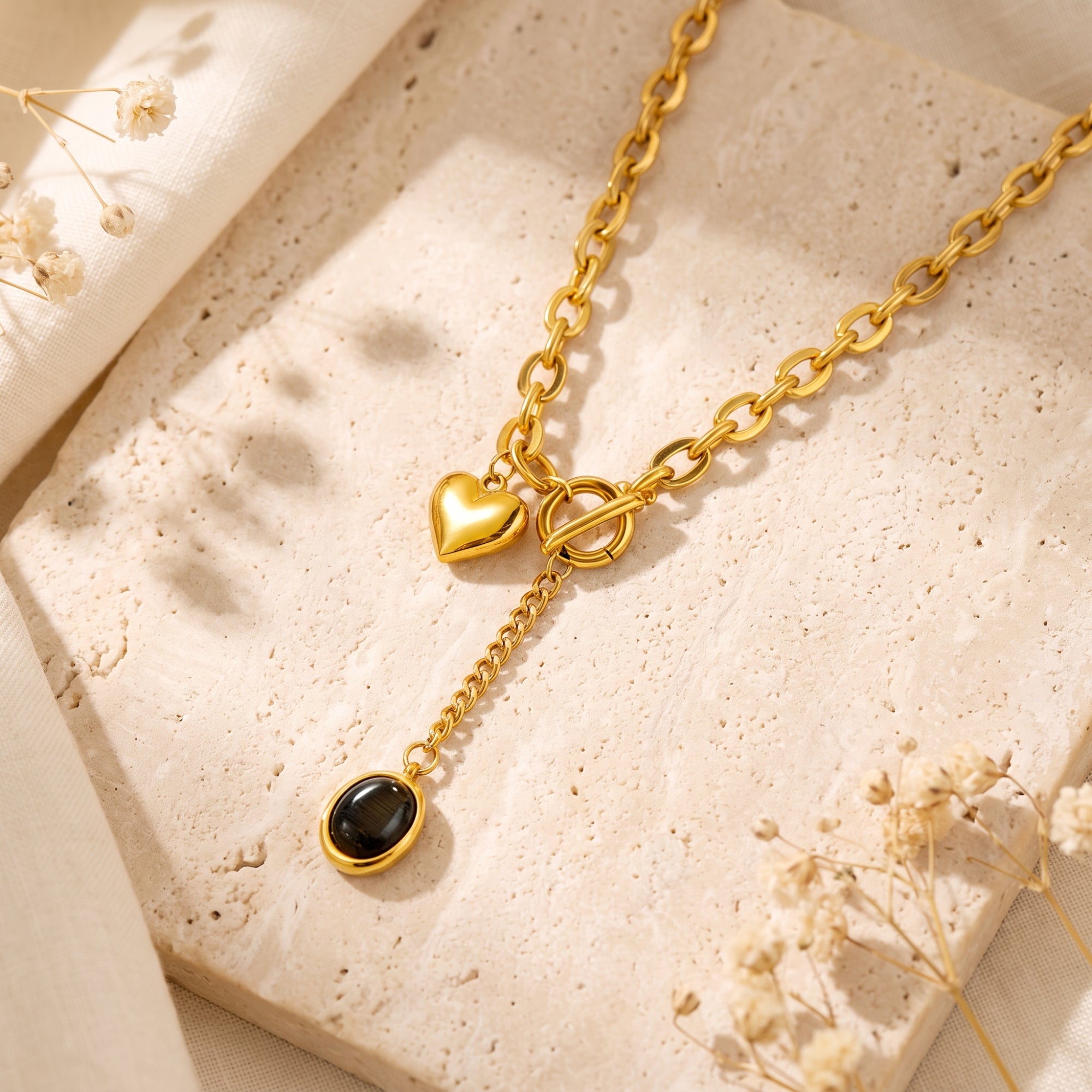 The Midnight Heart Lariat Necklace