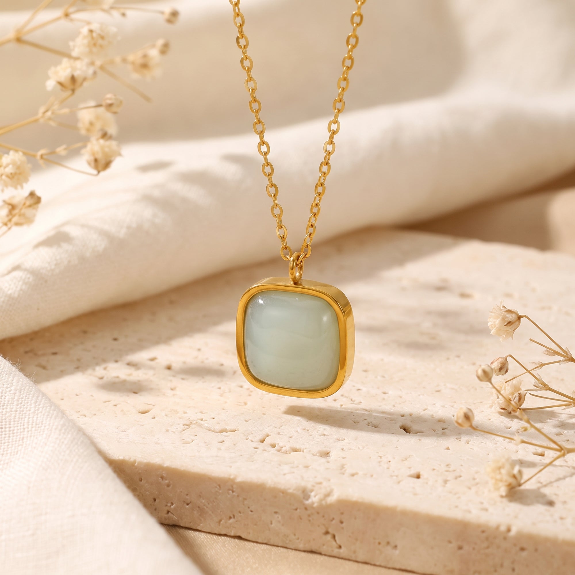 The Cushion Bezel Pendant Necklace