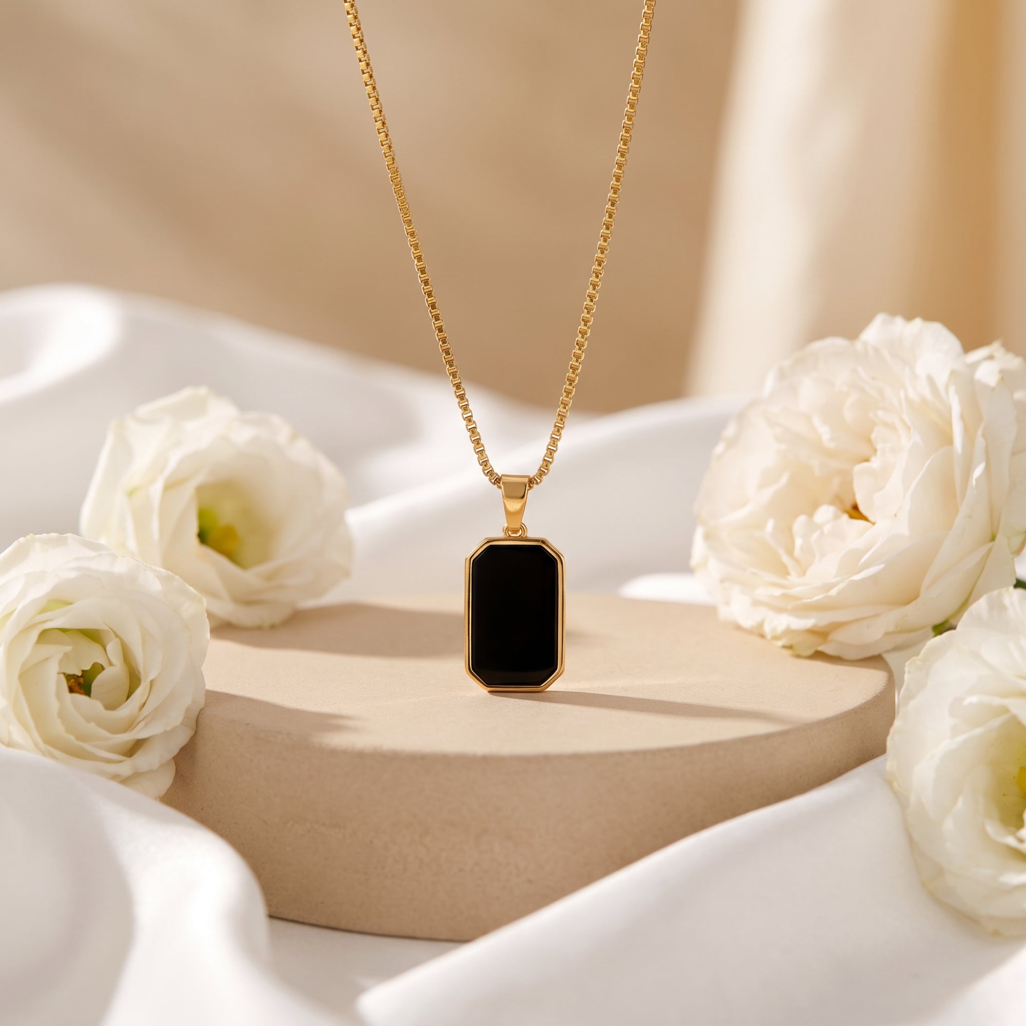 The Noir Octagon Bezel Necklace