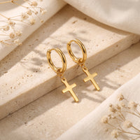 The Sacred Cross Hoop Earrings
