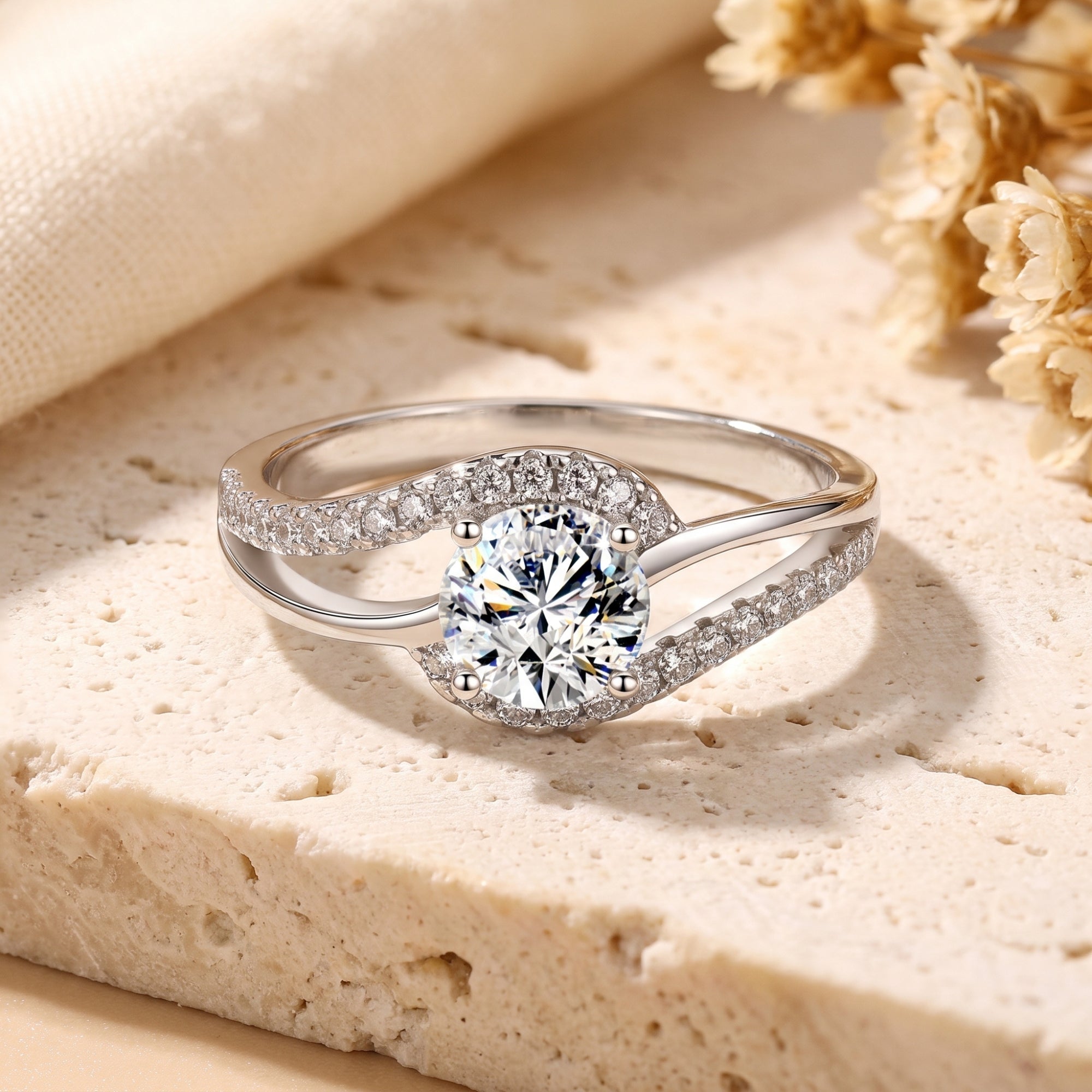 The Serenade Bypass Solitaire Ring