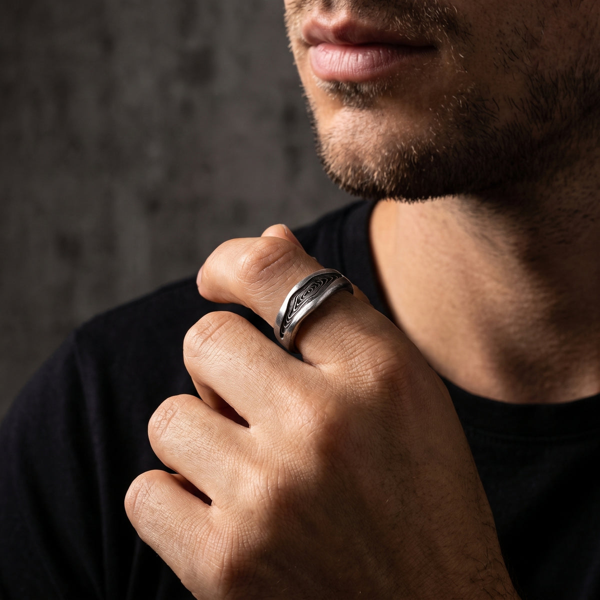 La bague ouverte Wood Grain