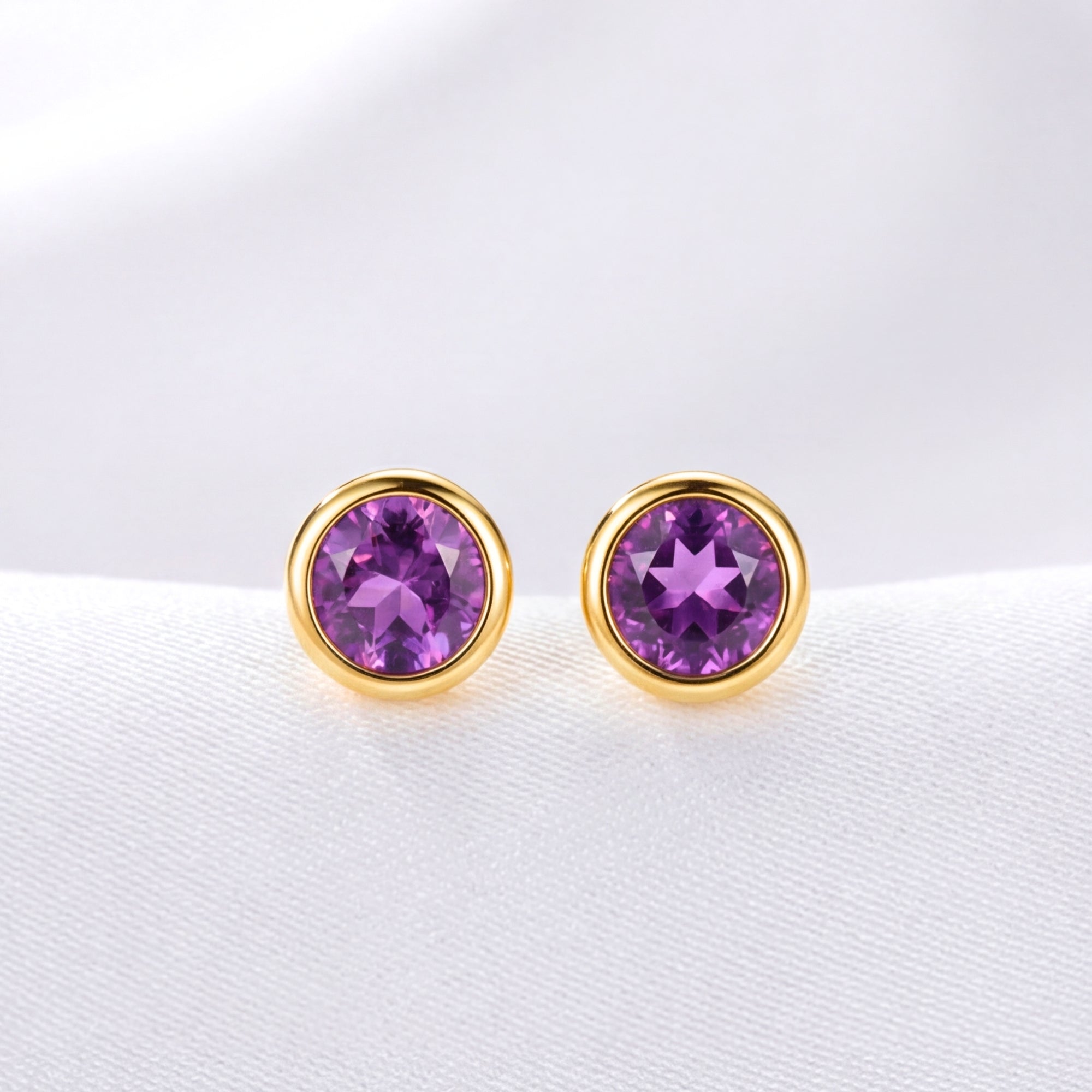 The Amara Bezel Studs - 18K Gold Vermeil