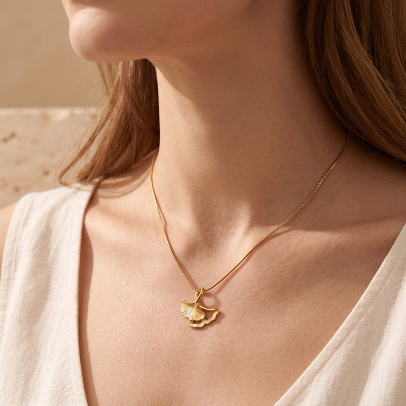 The Double Ginkgo Necklace