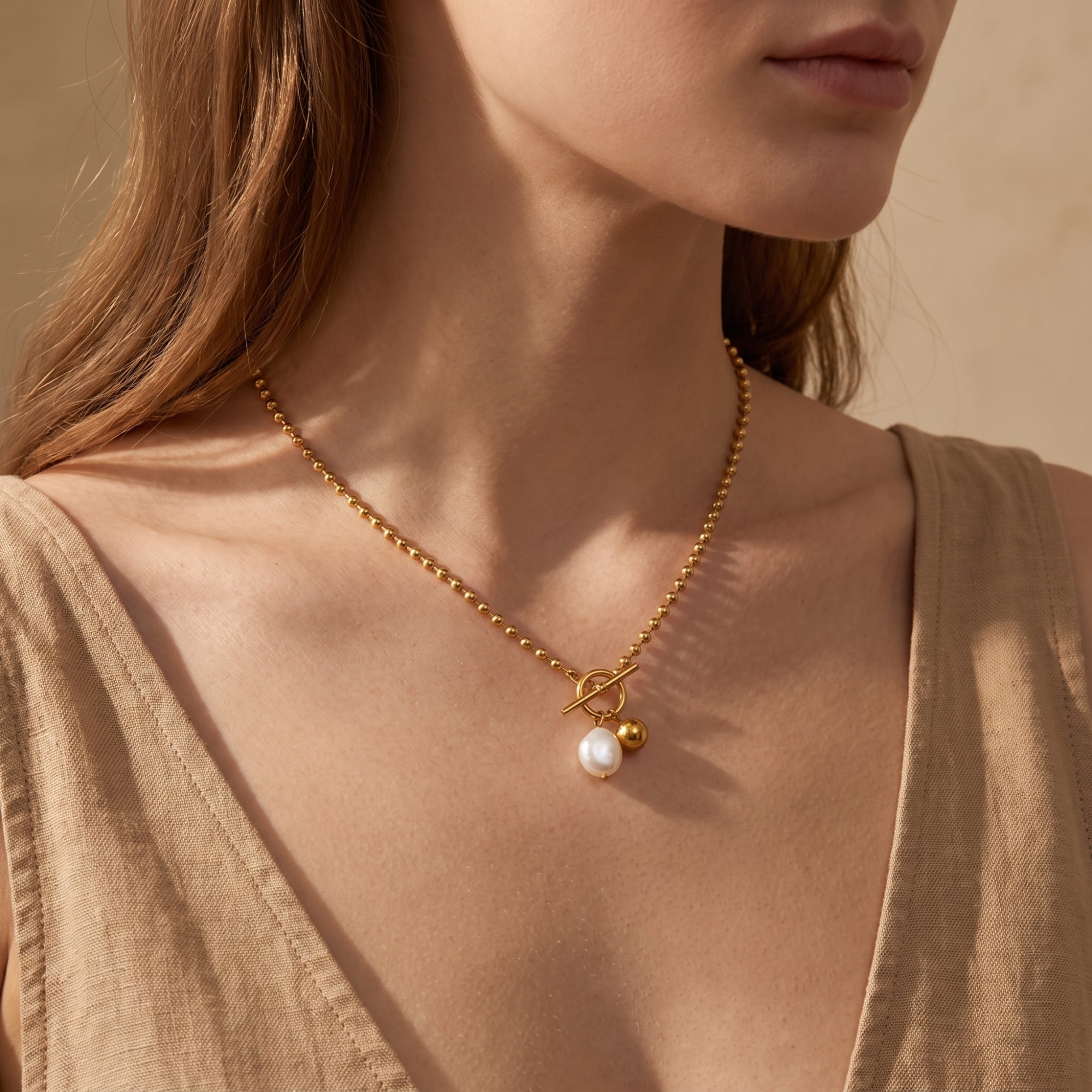 The Marina Toggle Pearl Necklace