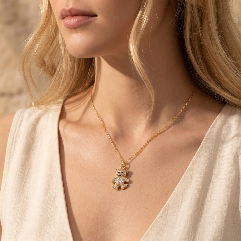 The Crystal Teddy Bear Necklace
