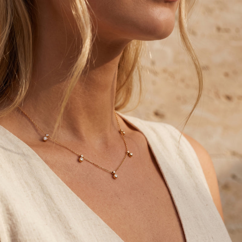 The Aurelia Bezel Station Necklace