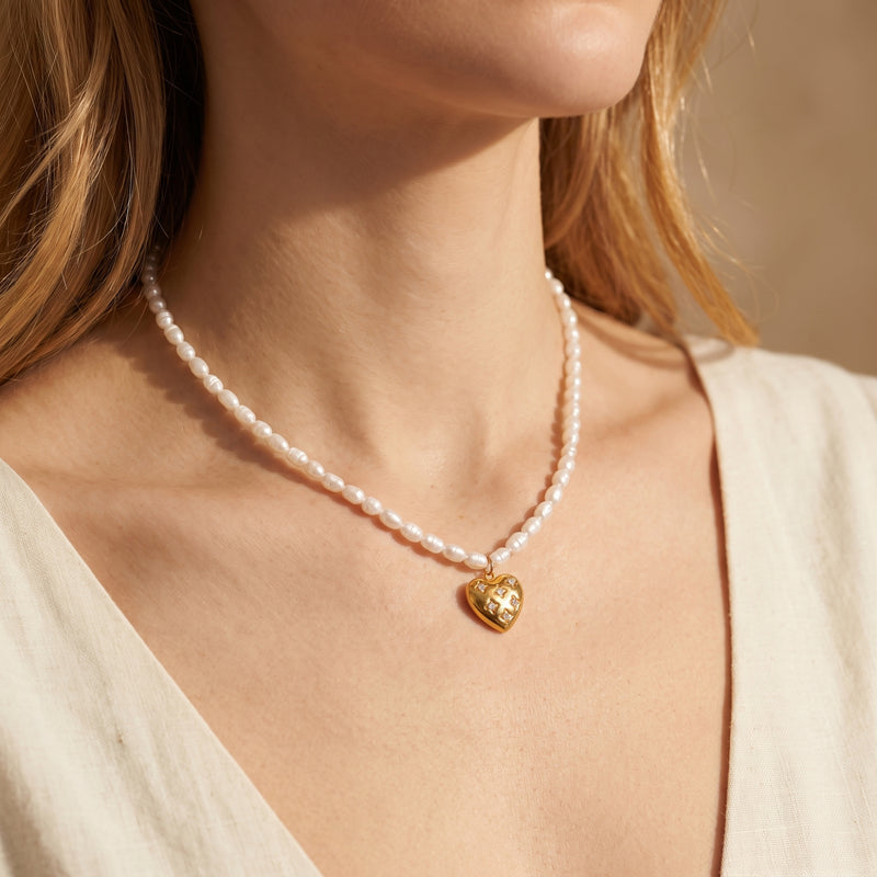 The Celestial Heart Pearl Necklace