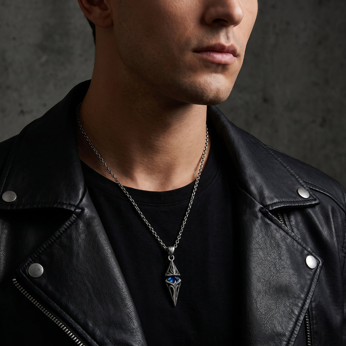 The Cobalt Prism Pendant Necklace