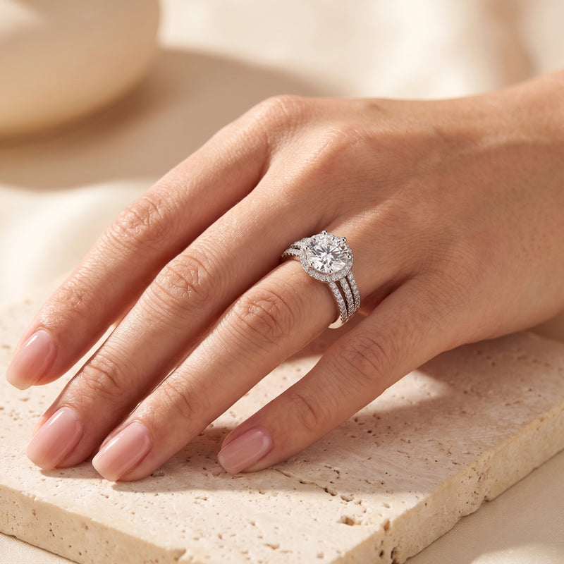Bague halo Aura à triple anneau