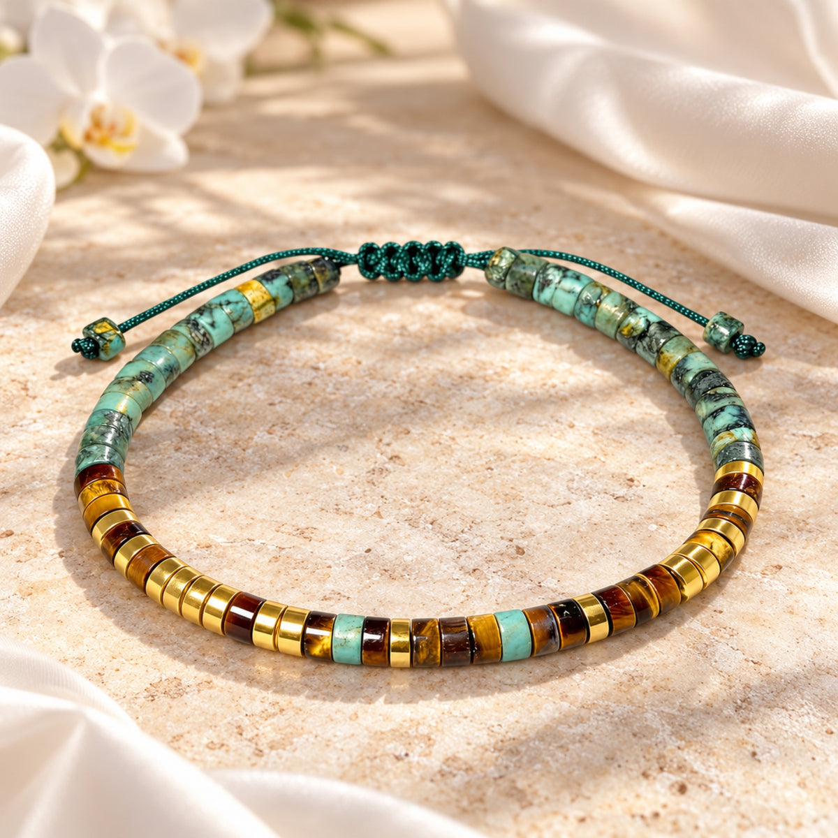 Das Tigerauge-Morsecode-Armband