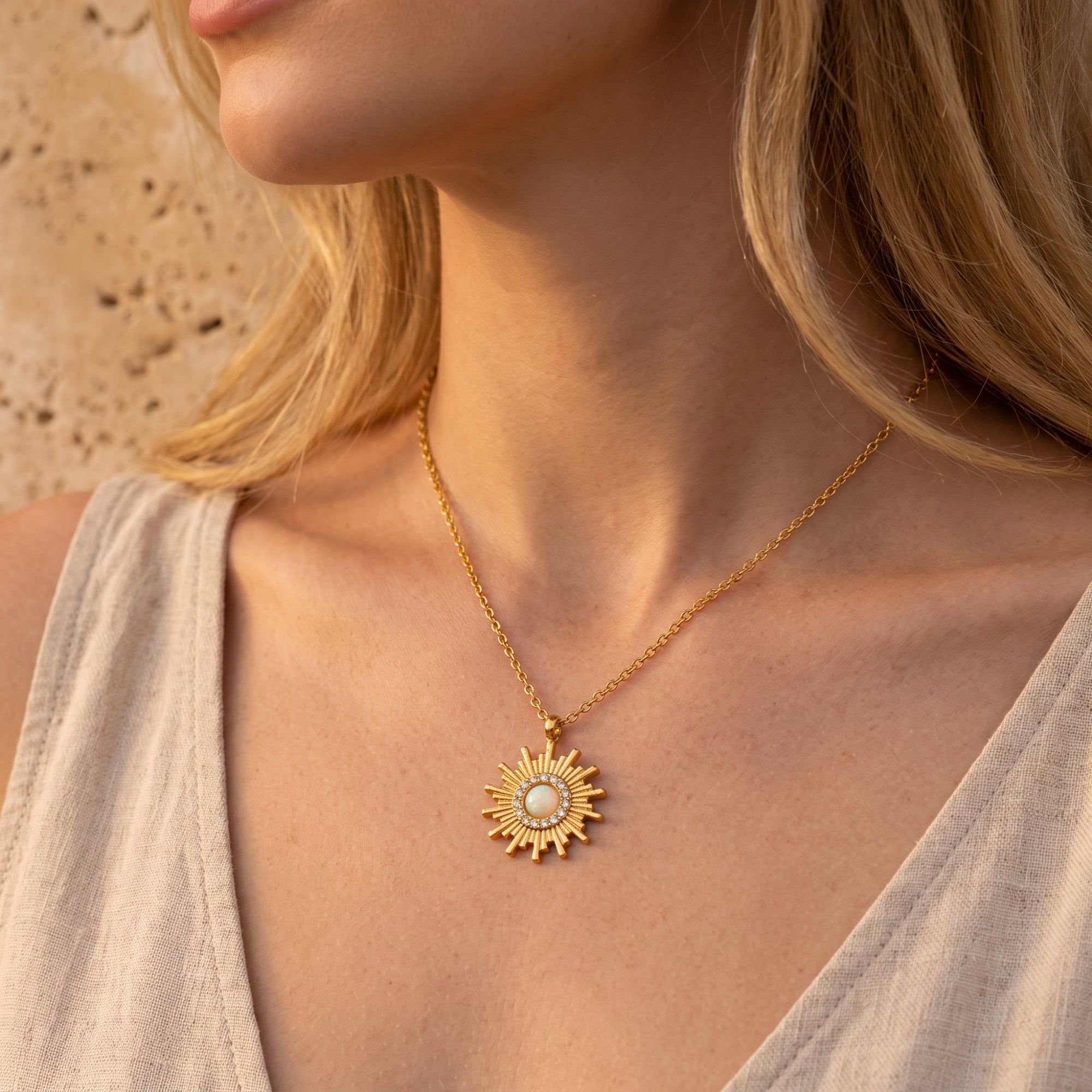 The Helios Opal Pendant Necklace
