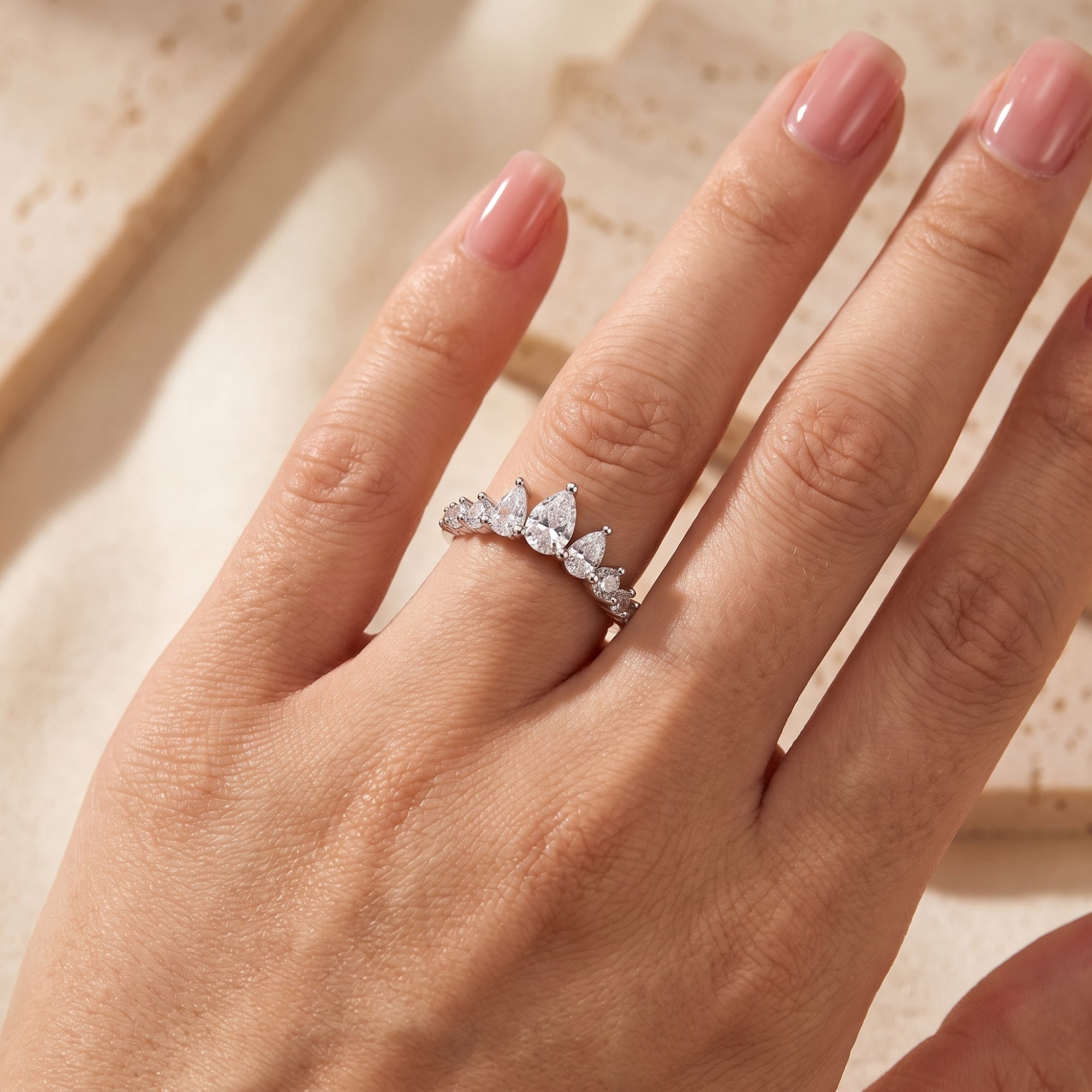 The Pear Tiara Ring