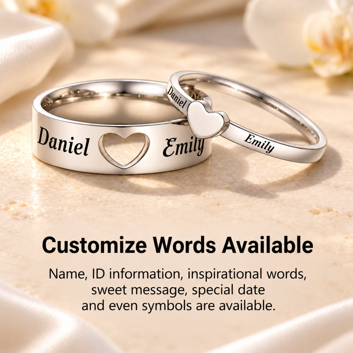 The Interlocking Heart Matching Band Ring