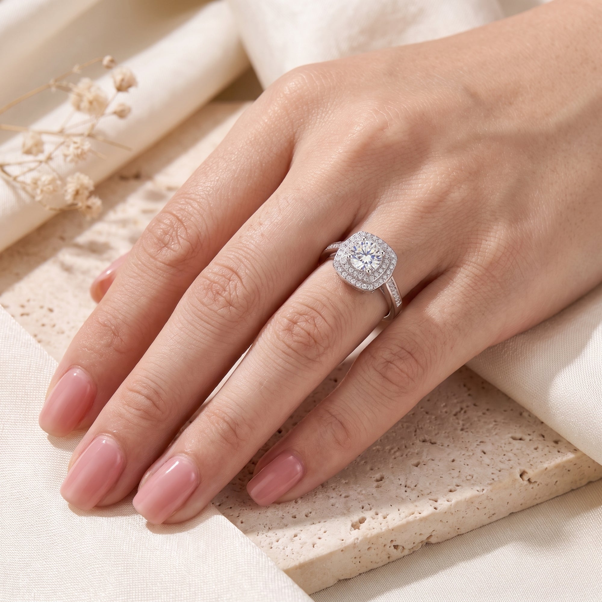 The Aria Double Halo Ring