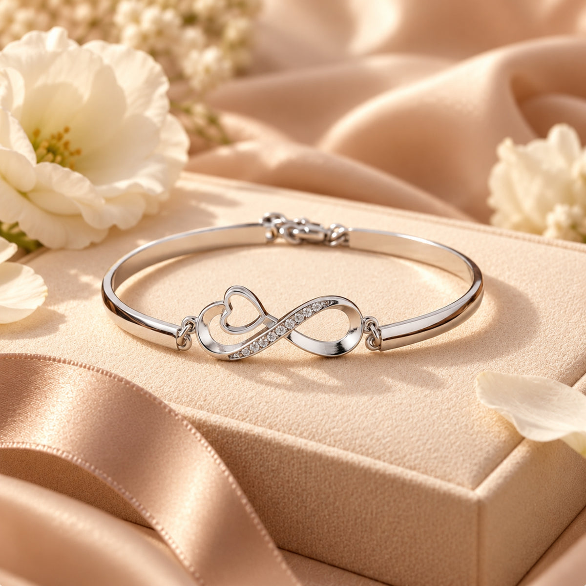 The Infinity Heart Bangle Bracelet