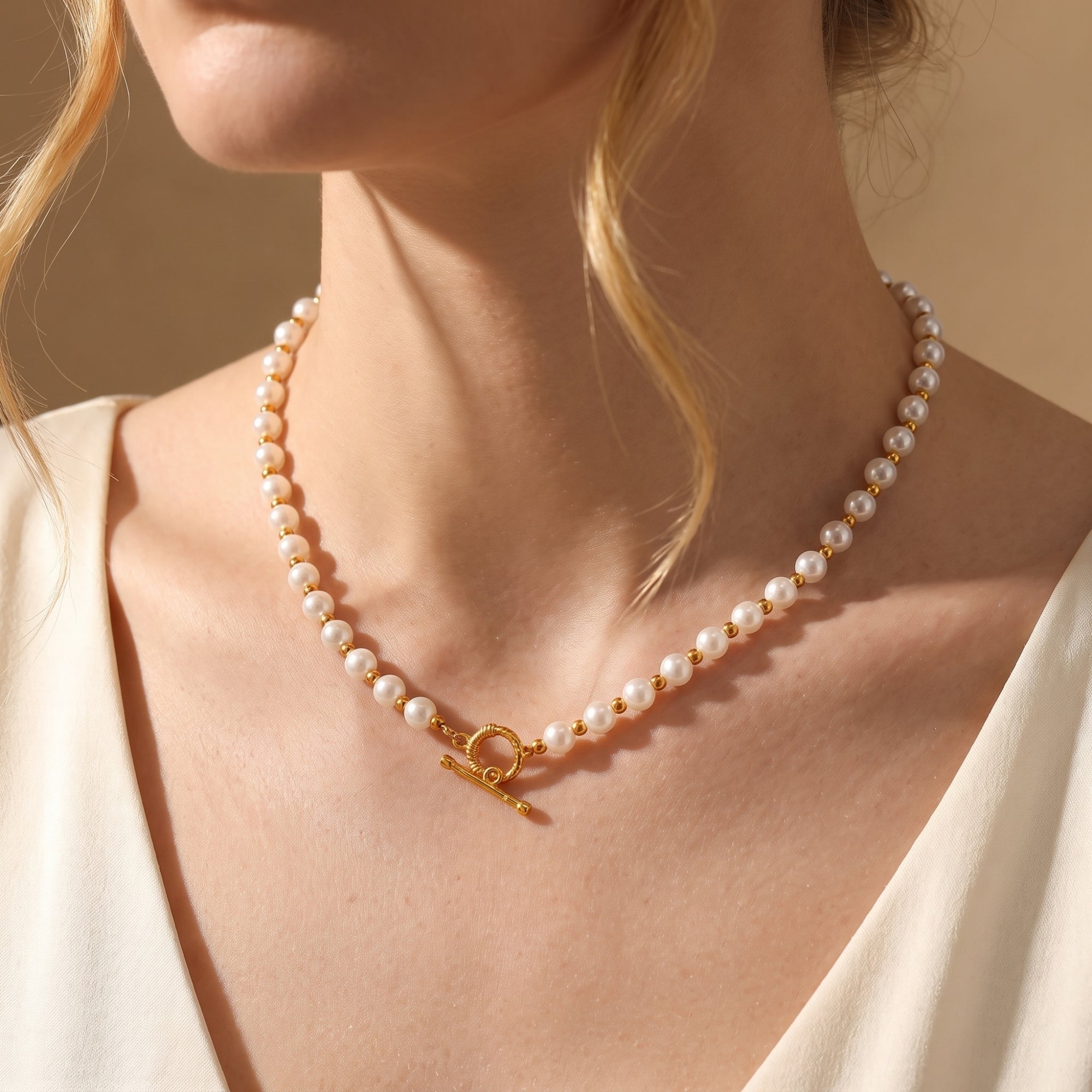 Le collier Solis Pearl à fermoir coulissant