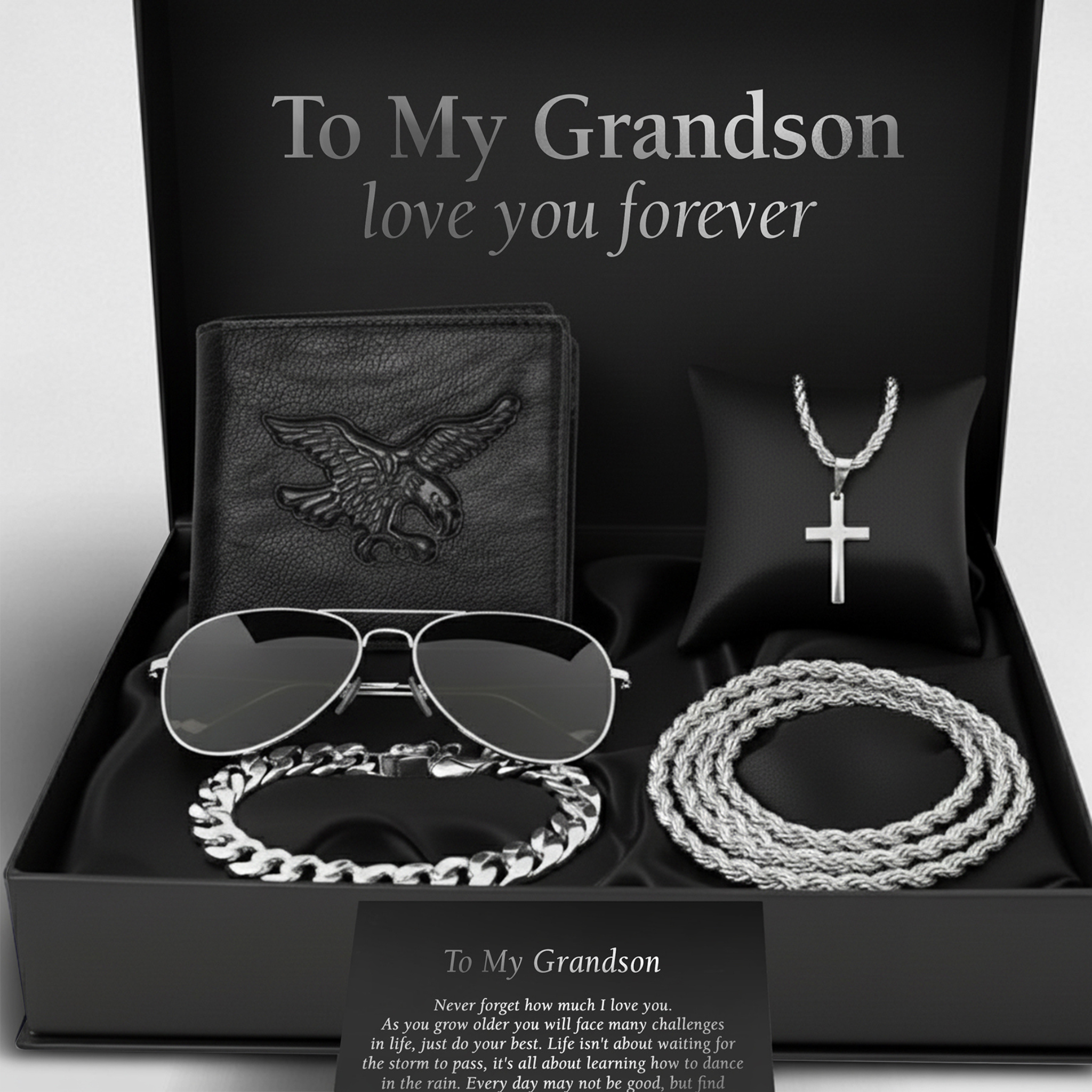 To My Grandson - Silver - View 2