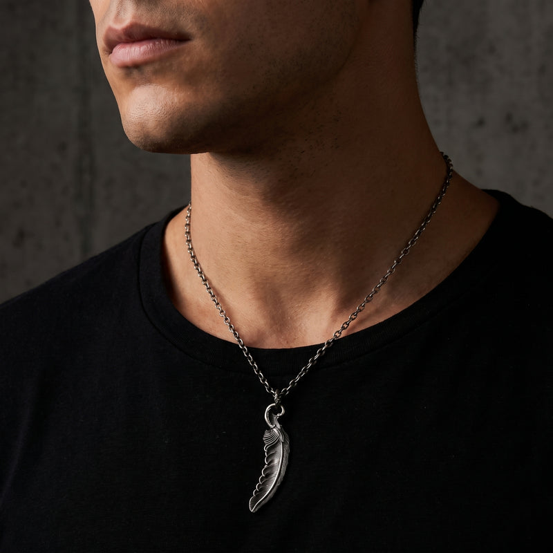 フェザーペンダントネックレス