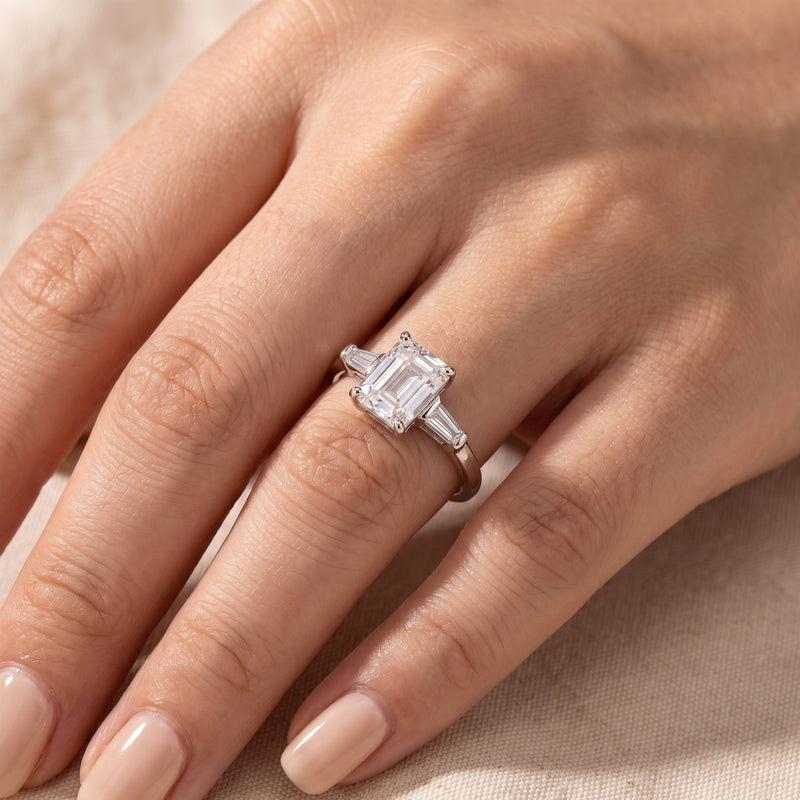 The Adeline Emerald Three-Stone Ring