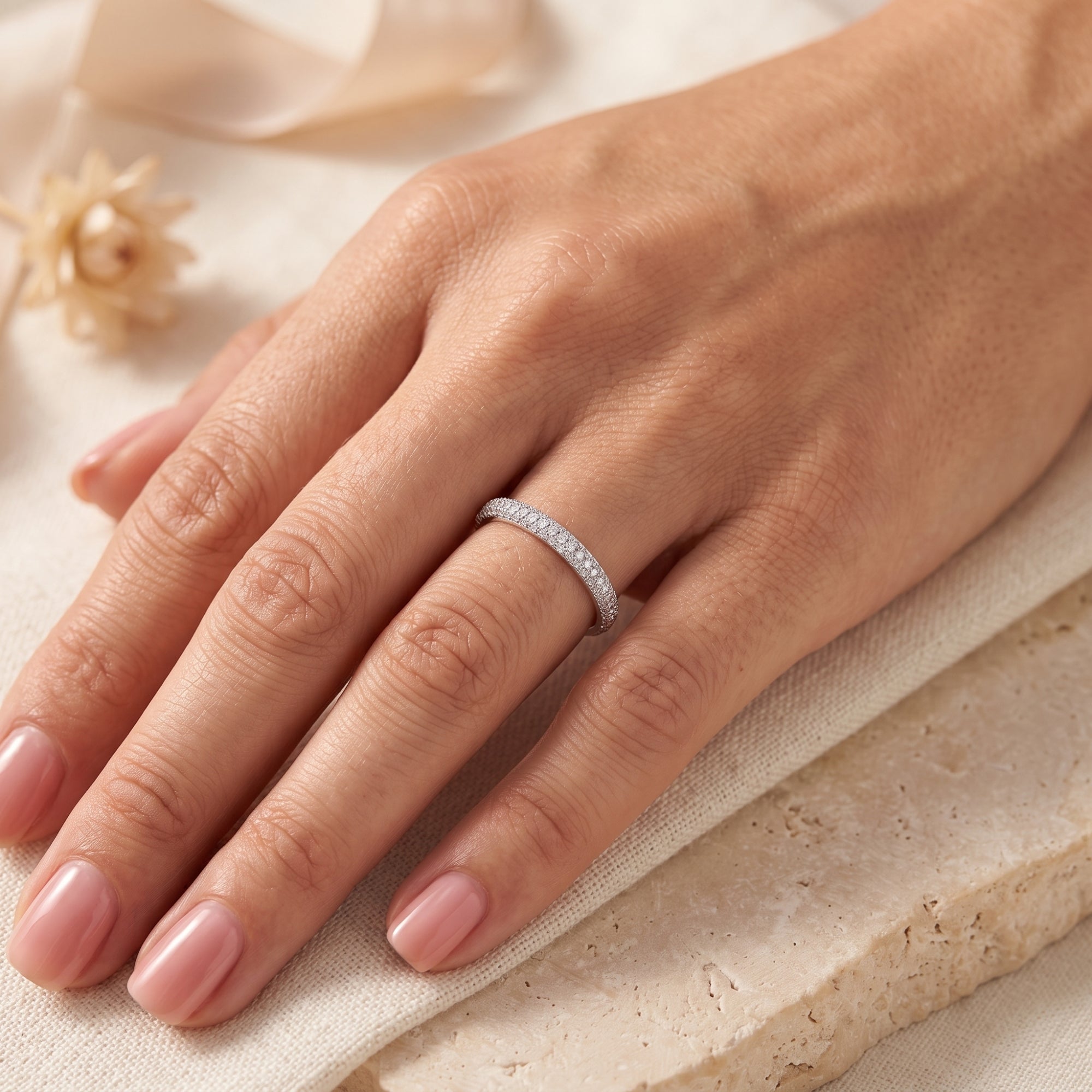 The Pavé Multi-Row Band Ring