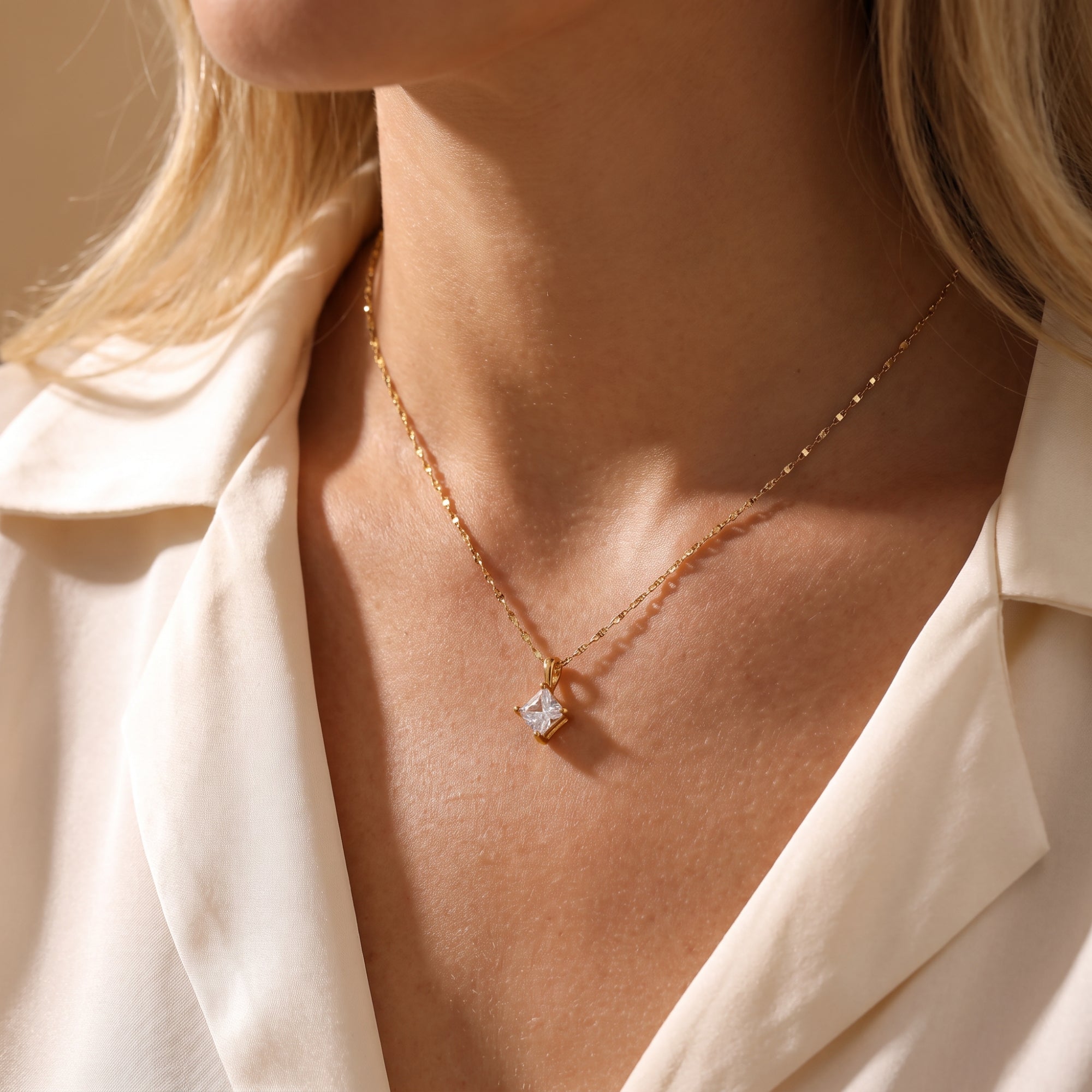 The Square Solitaire Necklace