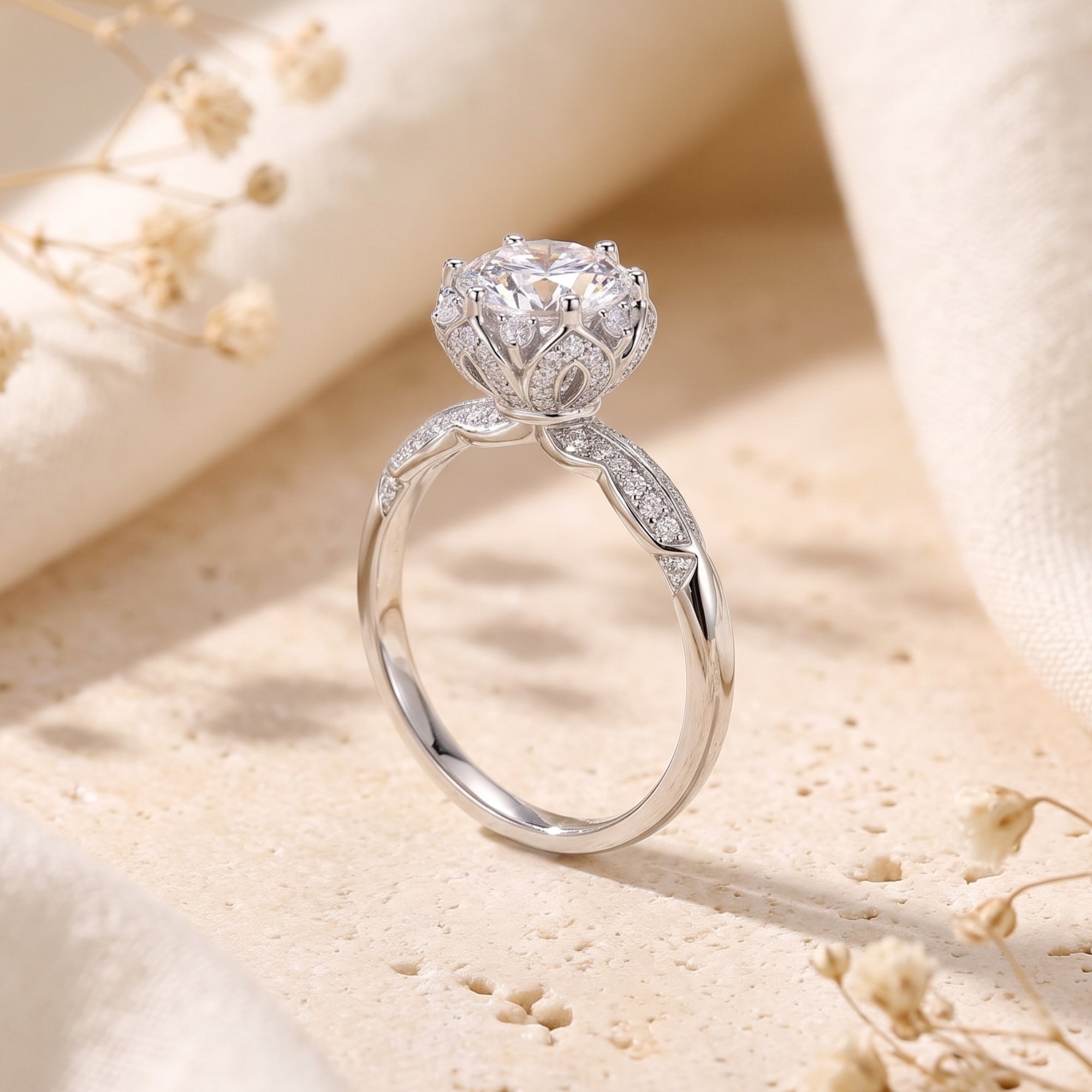 The Elysian Bloom Solitaire Ring