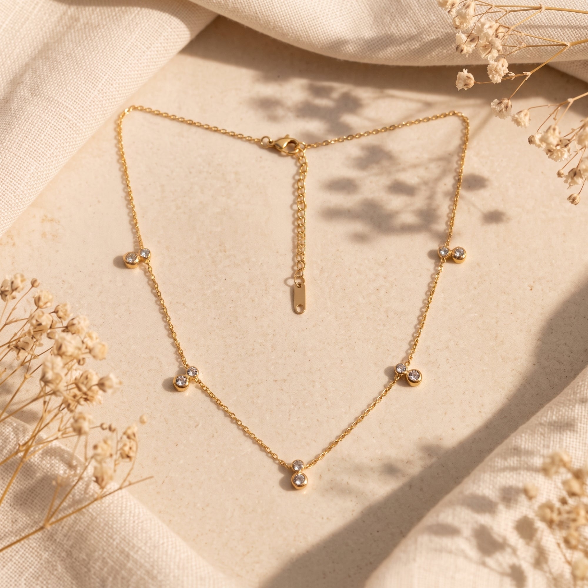 The Aurelia Bezel Station Necklace