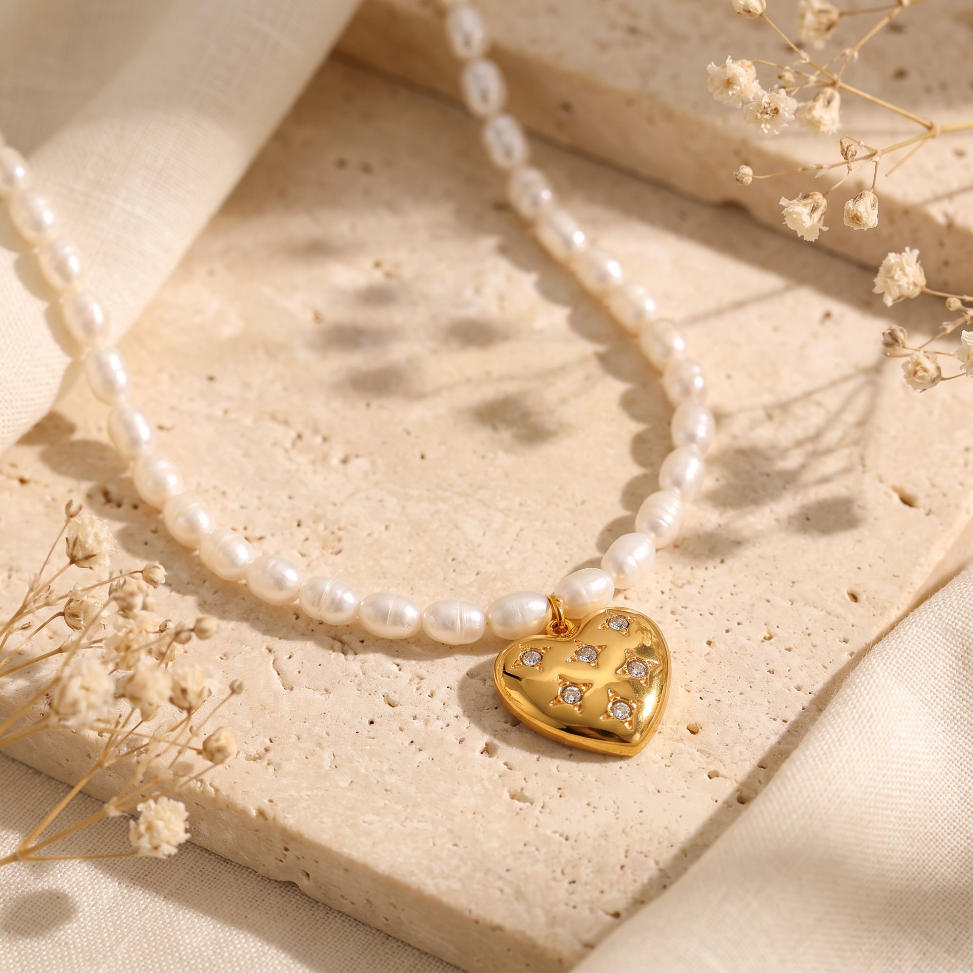 The Celestial Heart Pearl Necklace