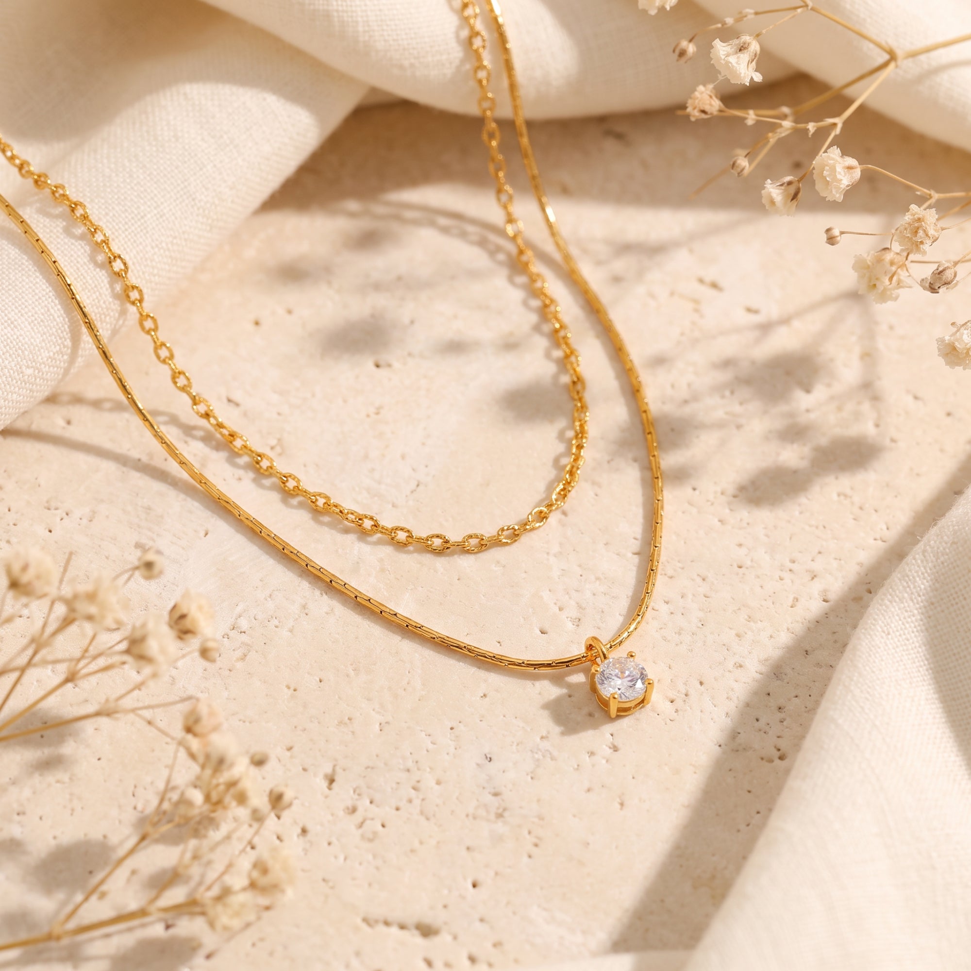 The Double Strand Pendant Necklace