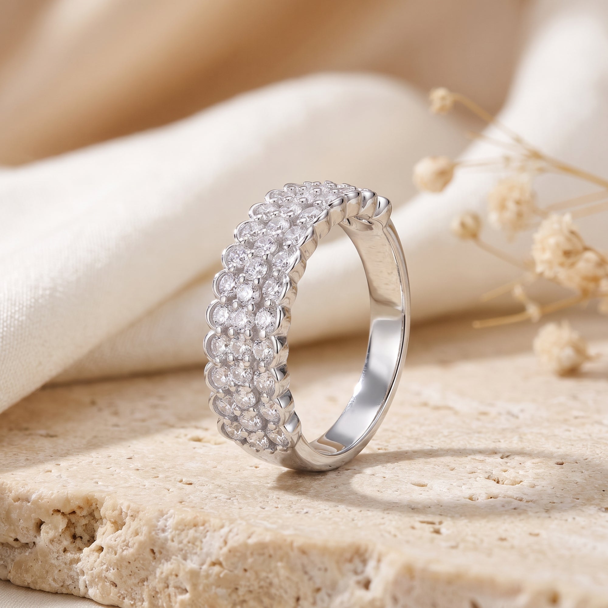 The Scalloped Triple Ring