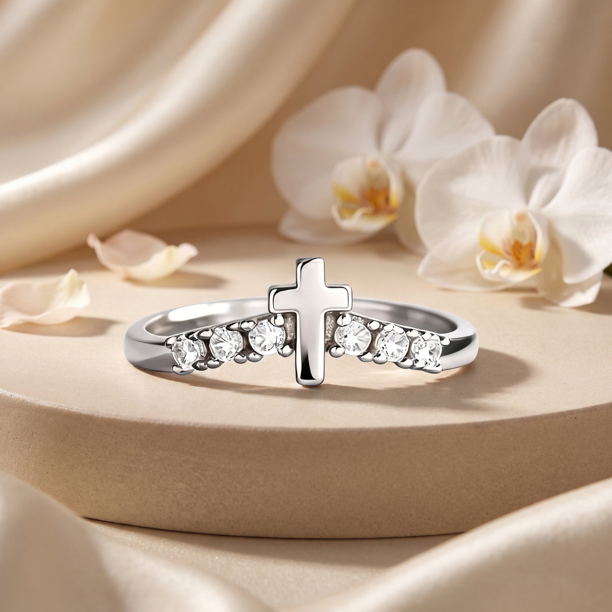 The Contoured Cross Ring