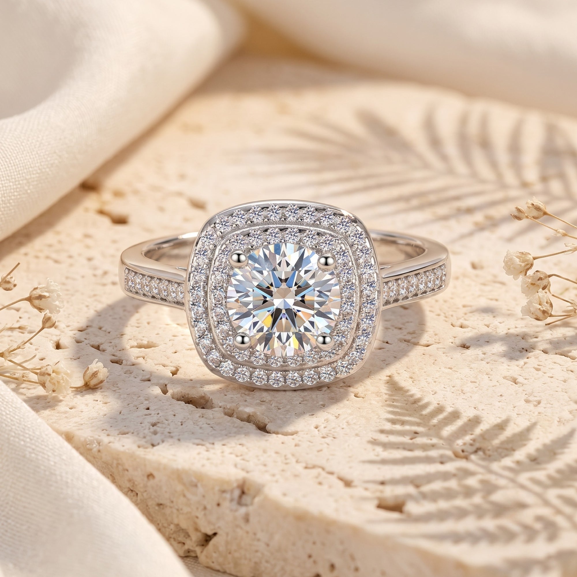 The Aria Double Halo Ring