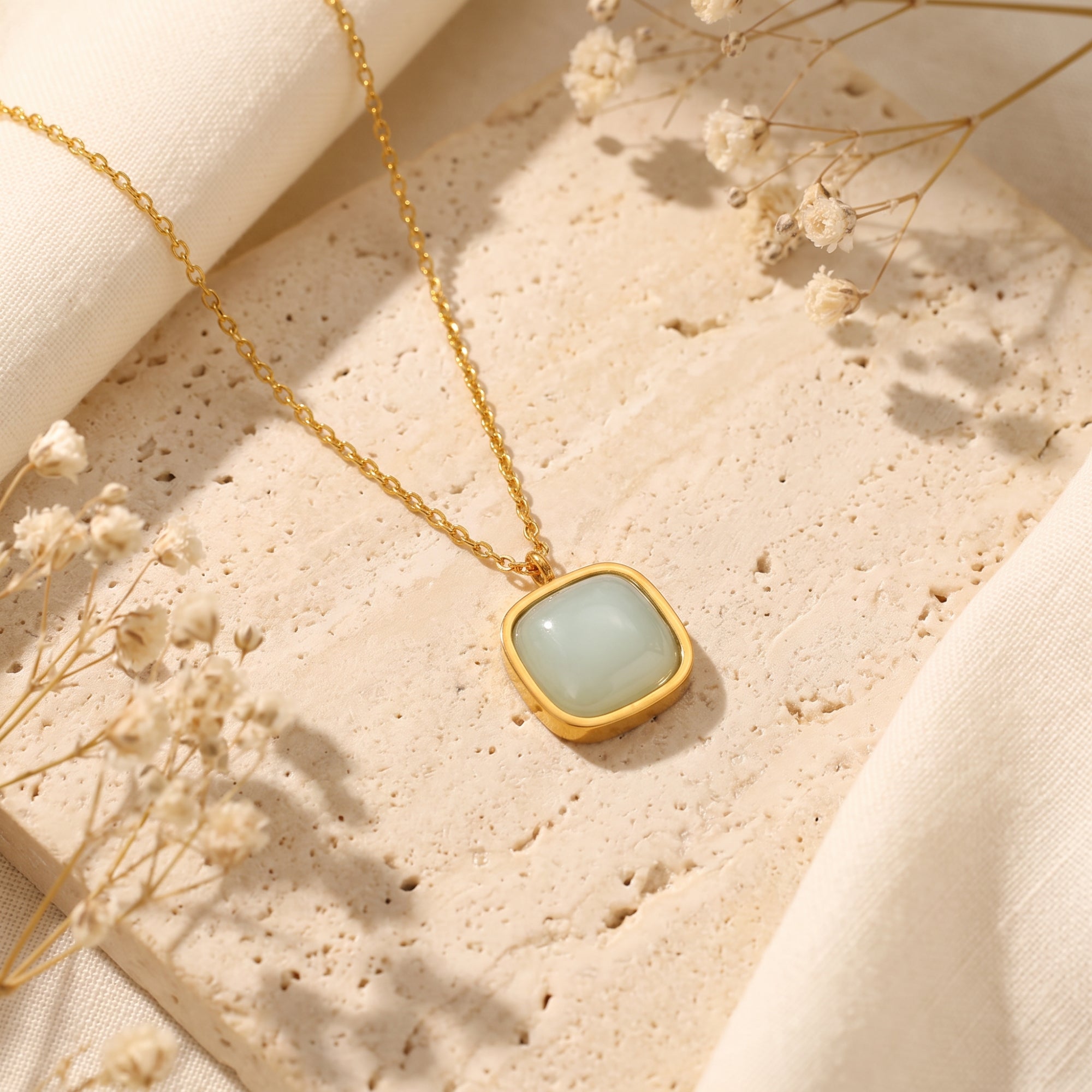 The Cushion Bezel Pendant Necklace