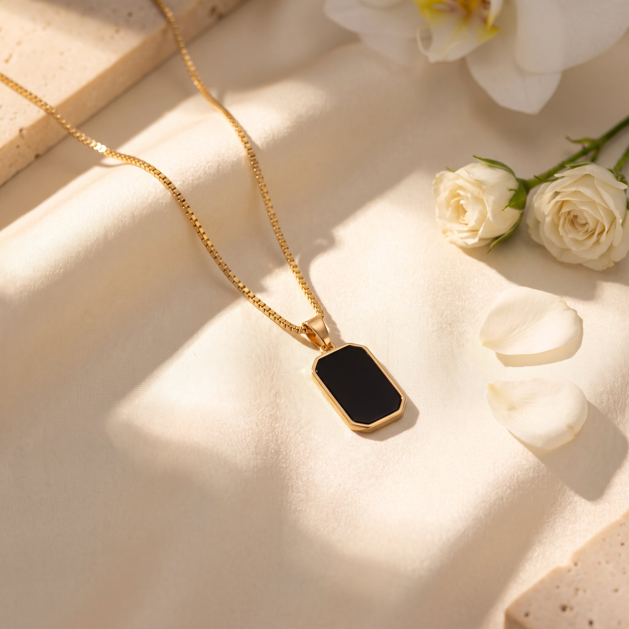The Noir Octagon Bezel Necklace