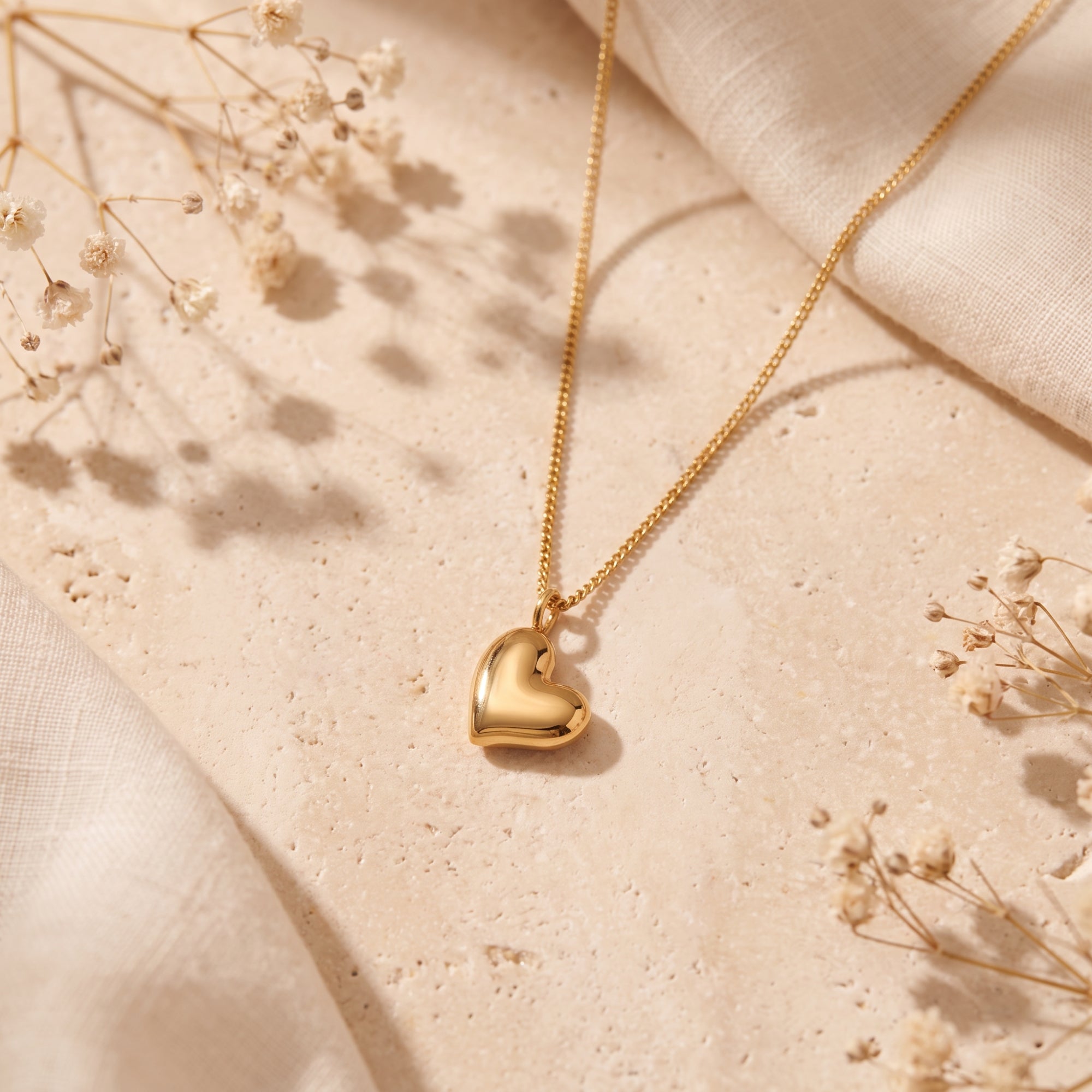 The Puffed Heart Pendant Necklace