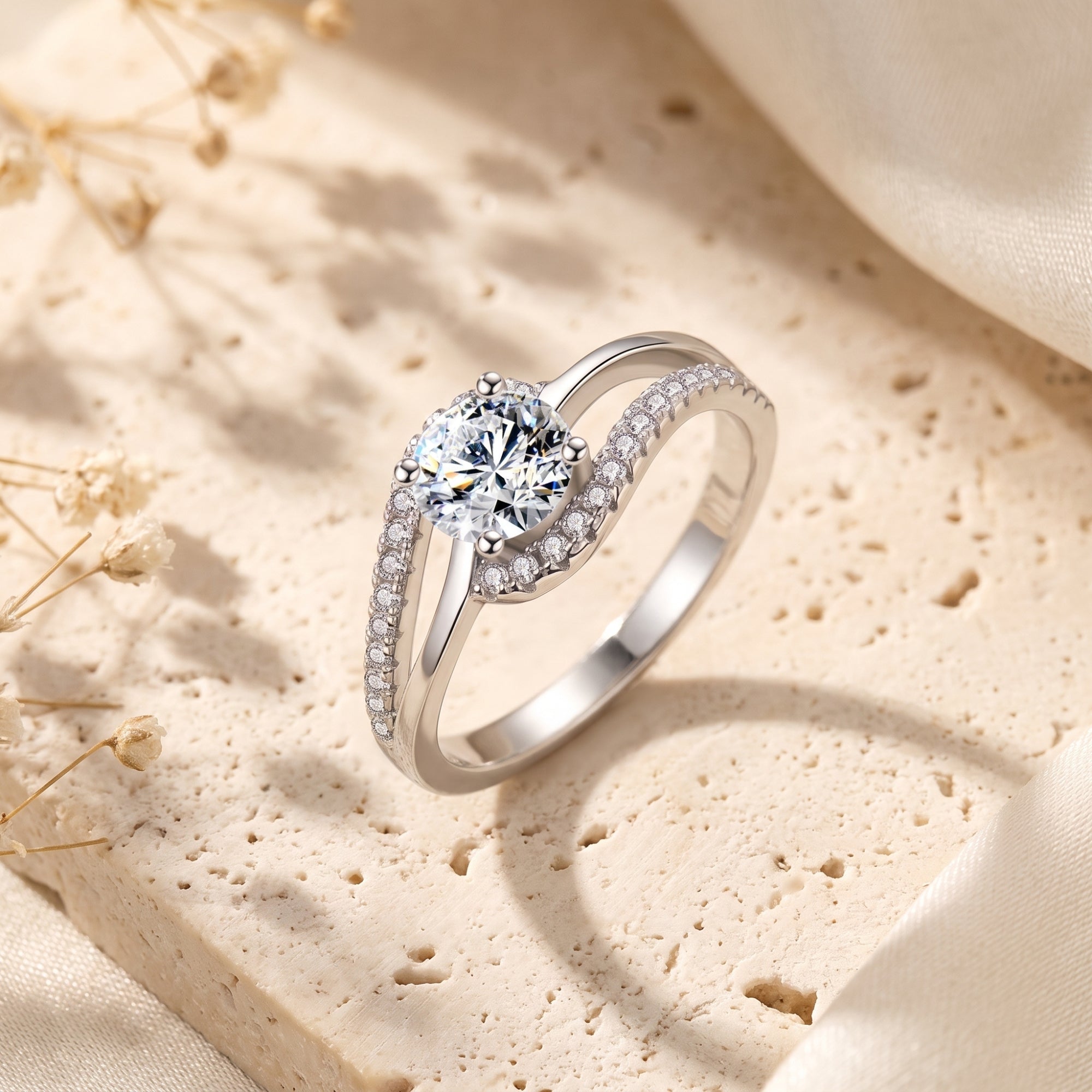 The Serenade Bypass Solitaire Ring