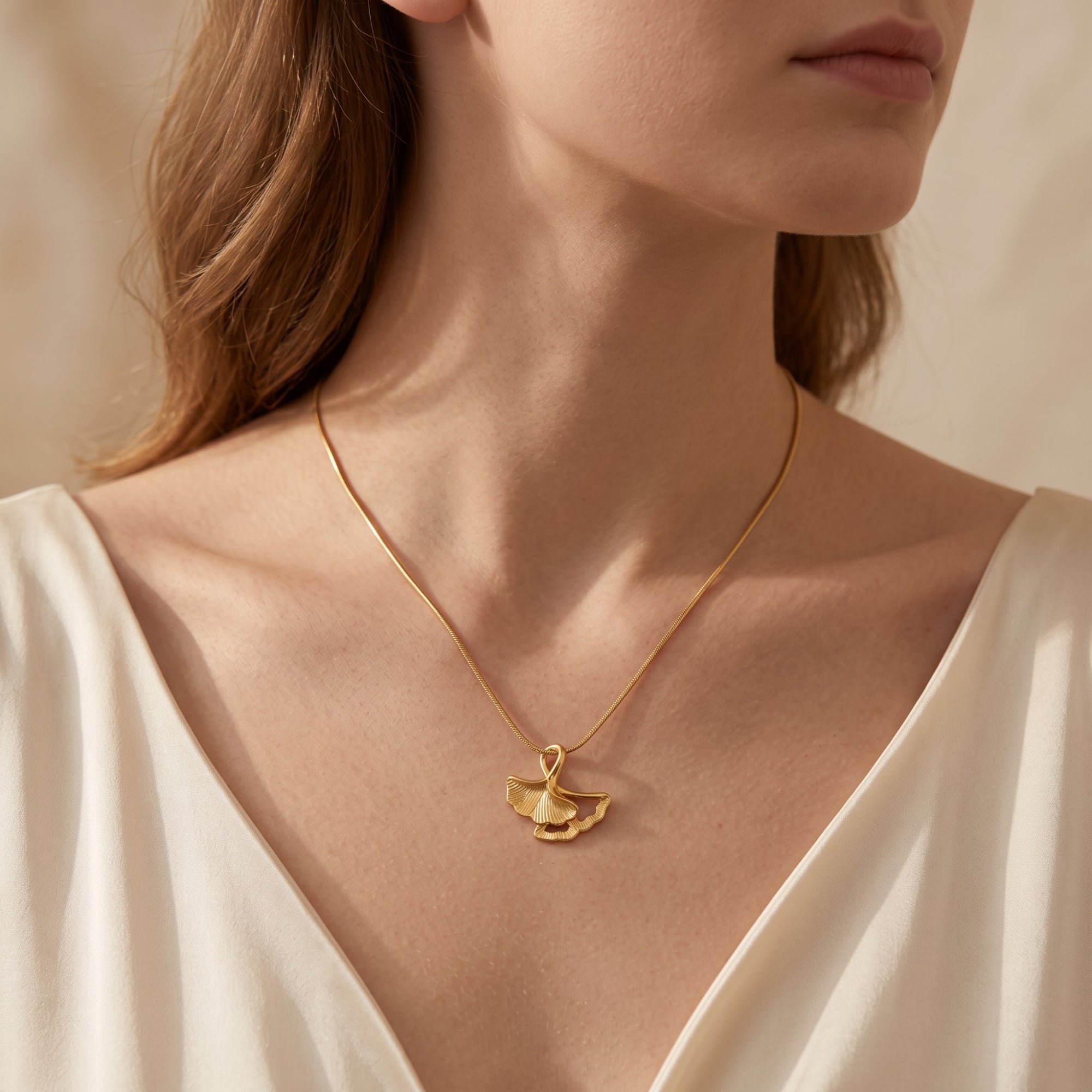 The Double Ginkgo Necklace