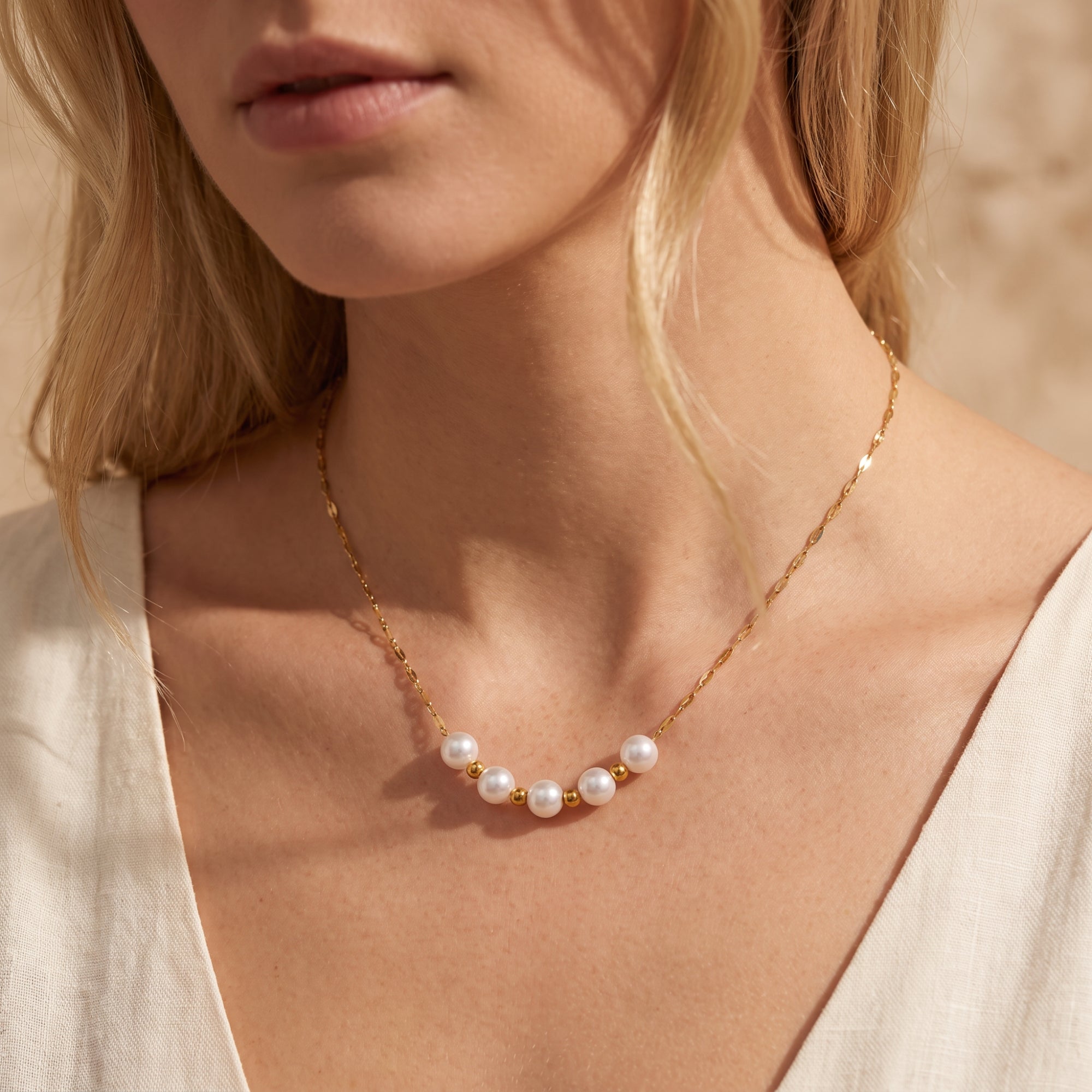 The Aura Pearl Station Necklace