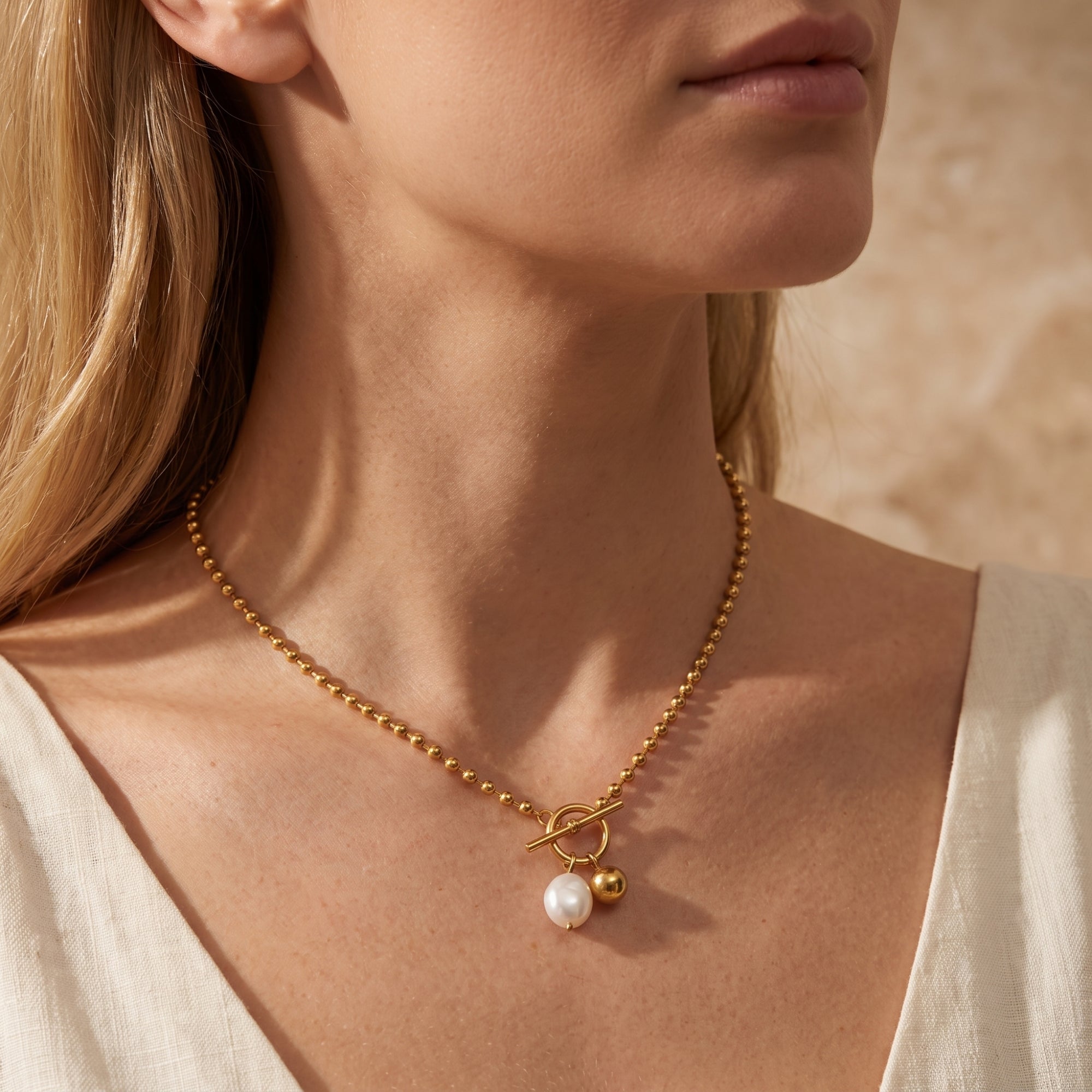 The Marina Toggle Pearl Necklace