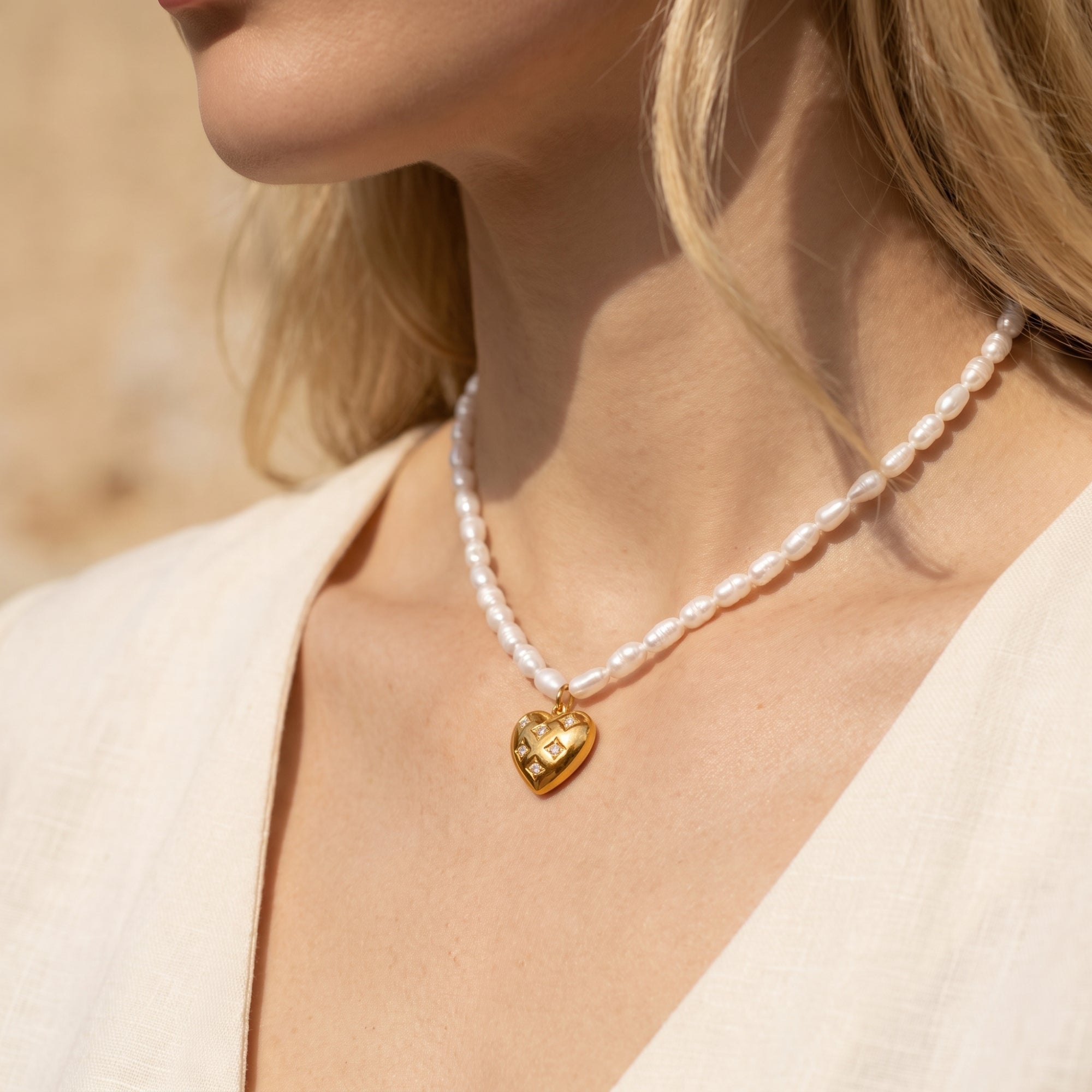 The Celestial Heart Pearl Necklace